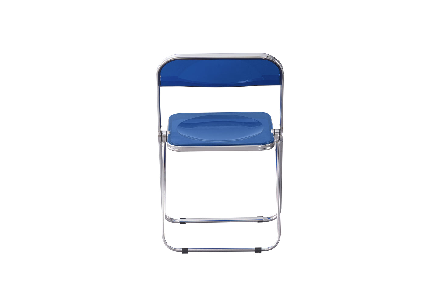 Blue Clear Transparent Folding Chair Chair Pc Plastic Living Room Seat