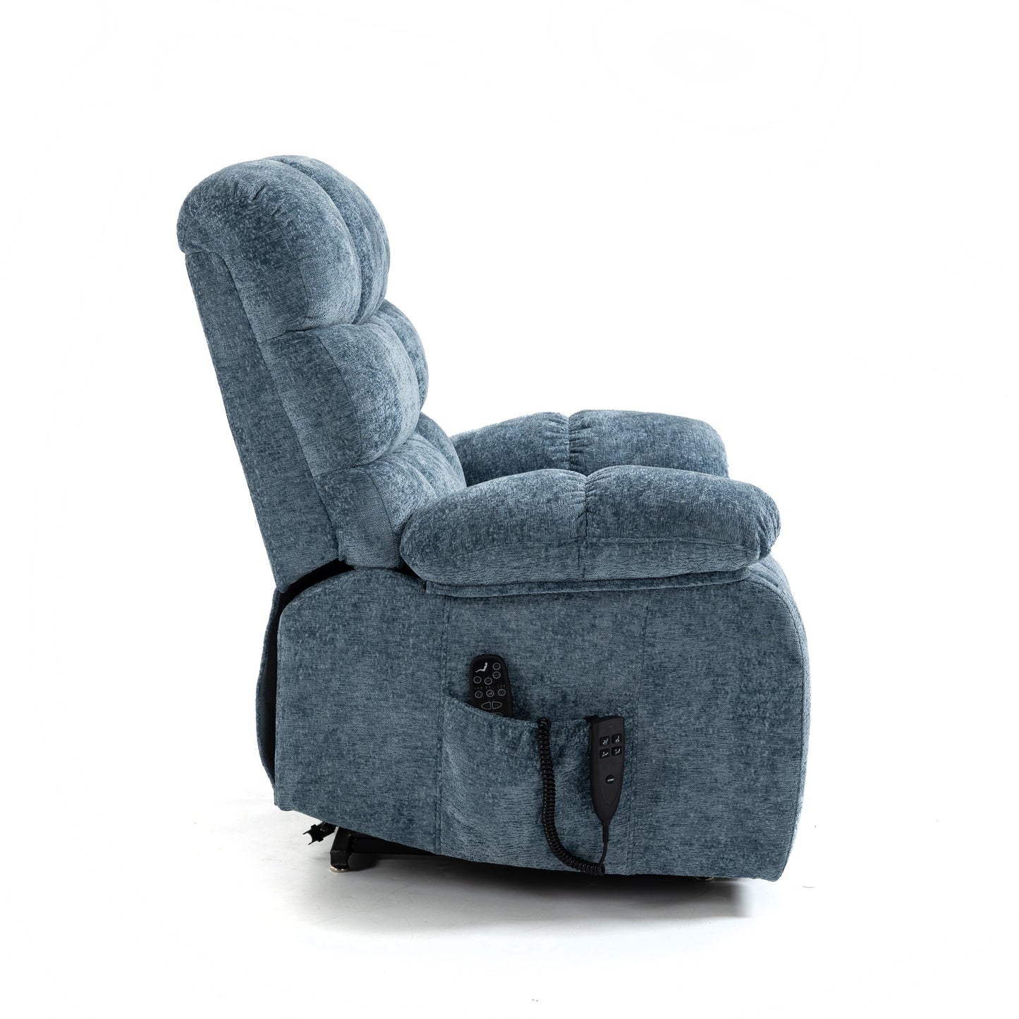 Large Blue Power Lift Recliner Chair with Massage and Heat