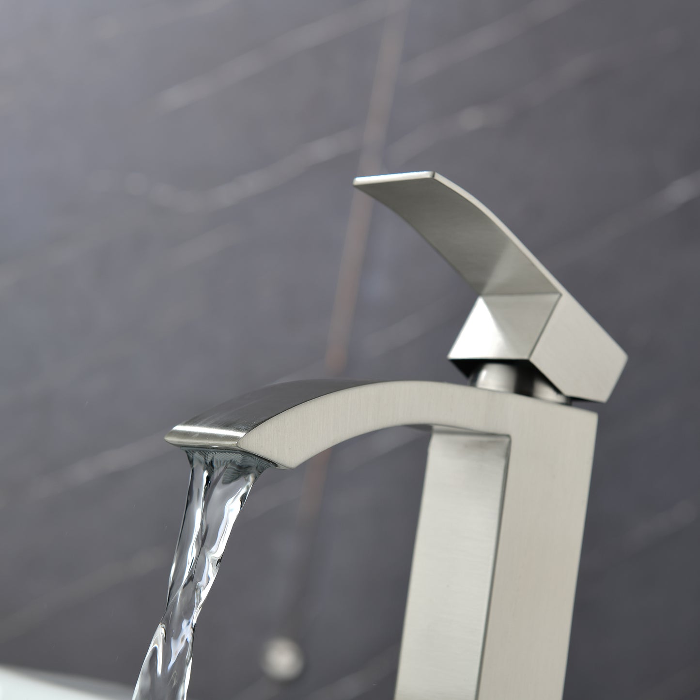 Modern Brushed Nickel Brass Bathroom Faucet