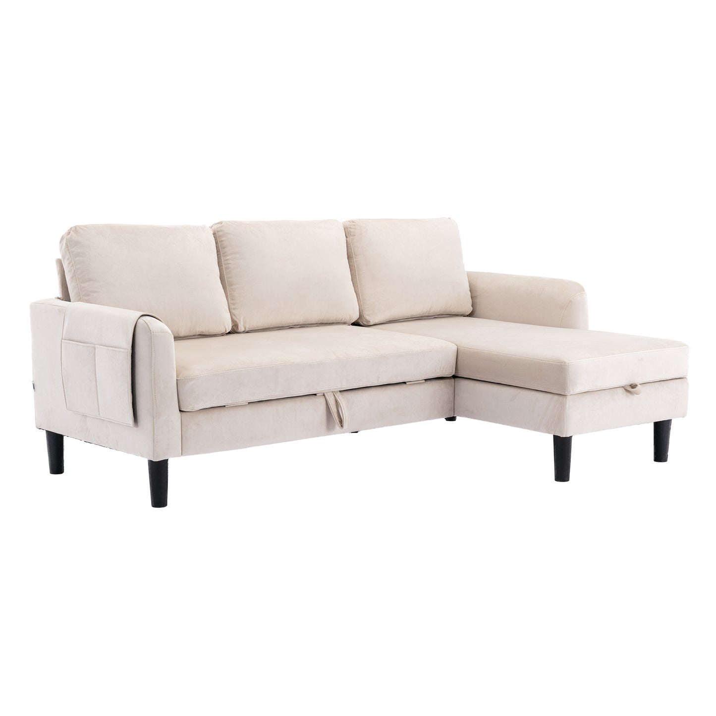 UNITED WE WIN Sectional Sofa Reversible Sectional Sleeper Sectional Sofa with Storage Chaise