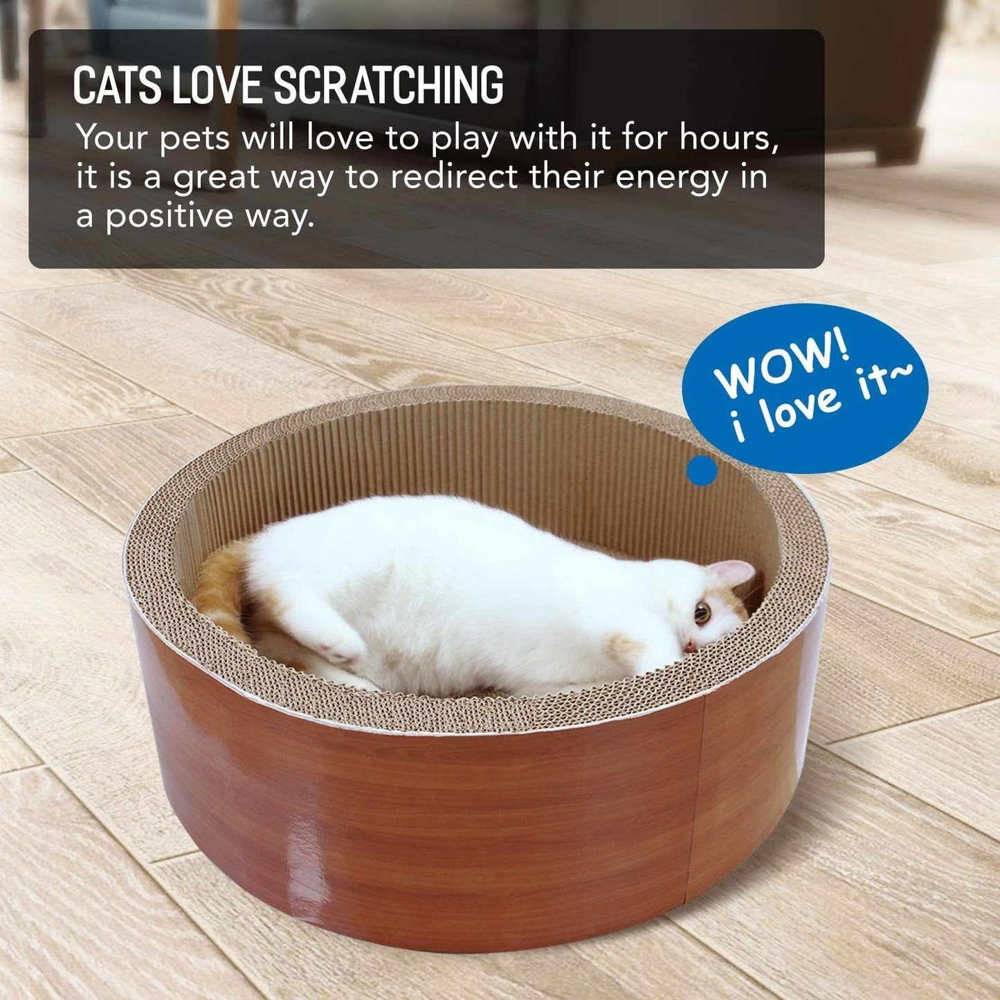 ScratchMe Cat Scratcher Post & Board, Cat Scratching Pad, Durable Scratcher Prevents Furniture Damage, black marble