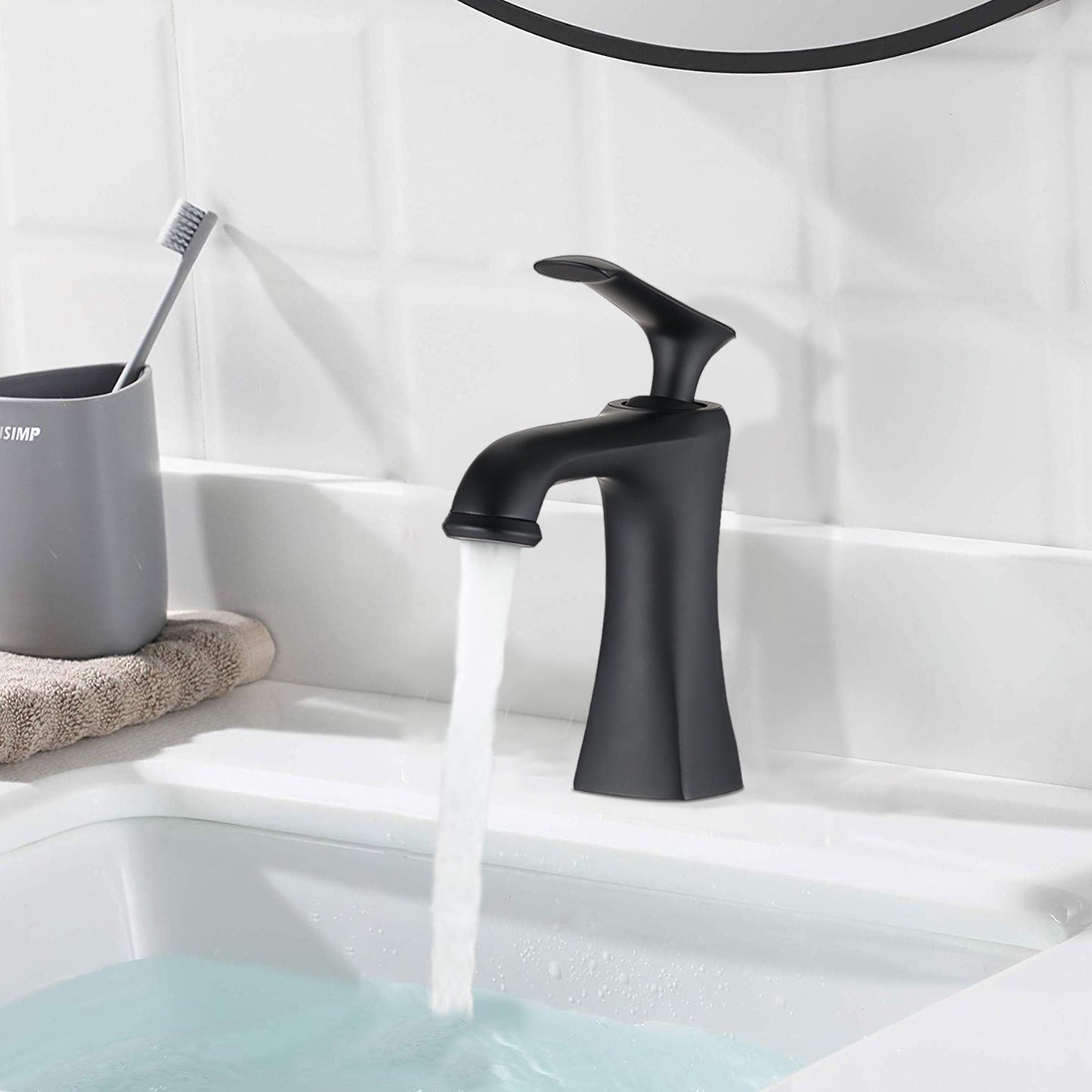 Sleek Single Handle Stainless Steel Bathroom Sink Faucet