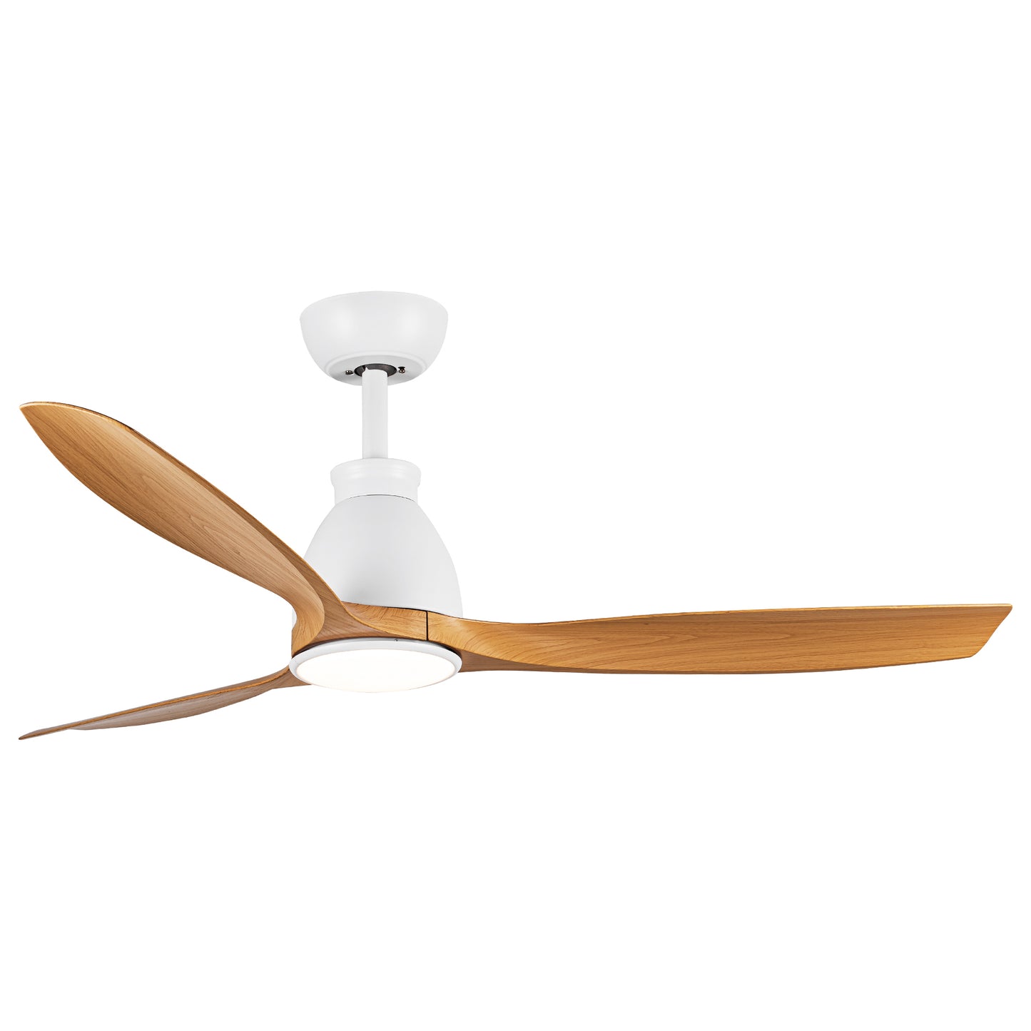 52-Inch LED Ceiling Fan with Antique Brown Wood Grain Blades