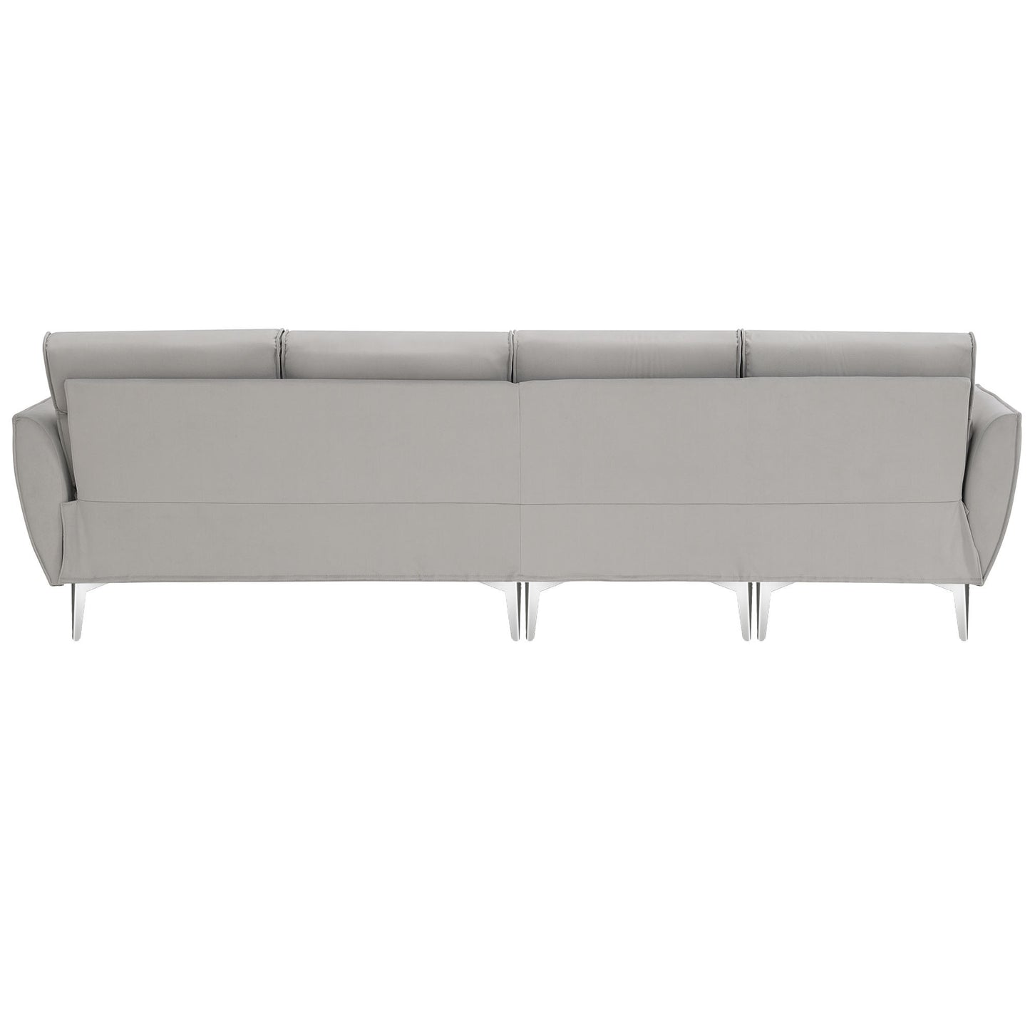 Convertible L-Shape Sectional Sofa with Chaise and Flannel Upholstery