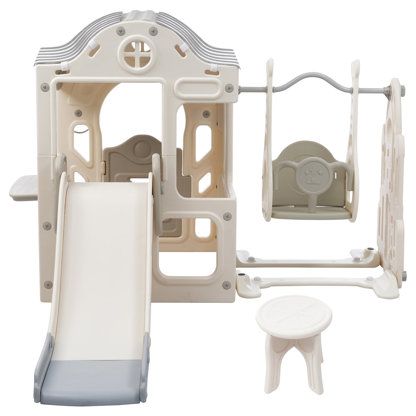 6-in-1 Toddler Slide and Swing Set with Fairy House for Babies