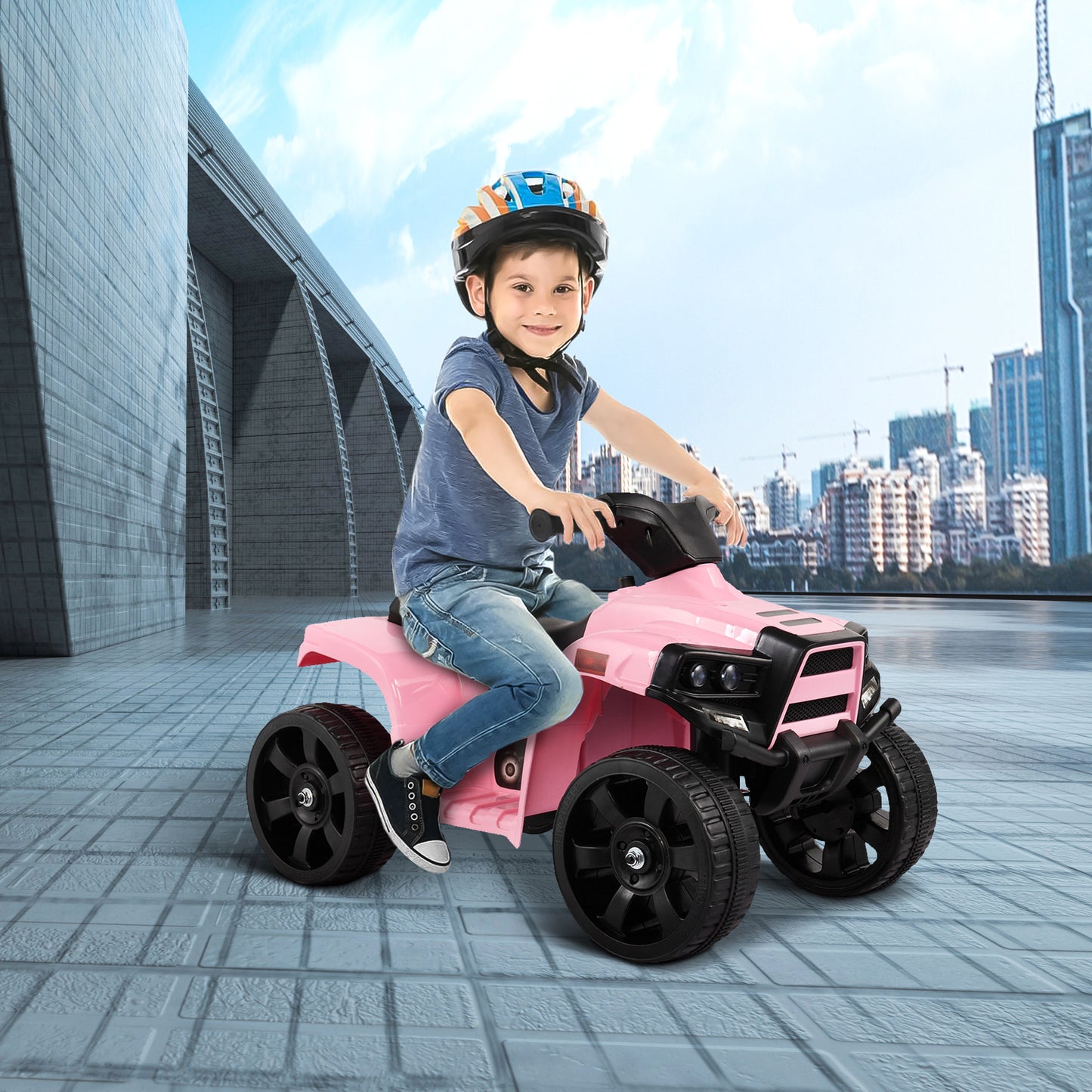 Kids Pink Electric ATV Quad Ride On Car Toy