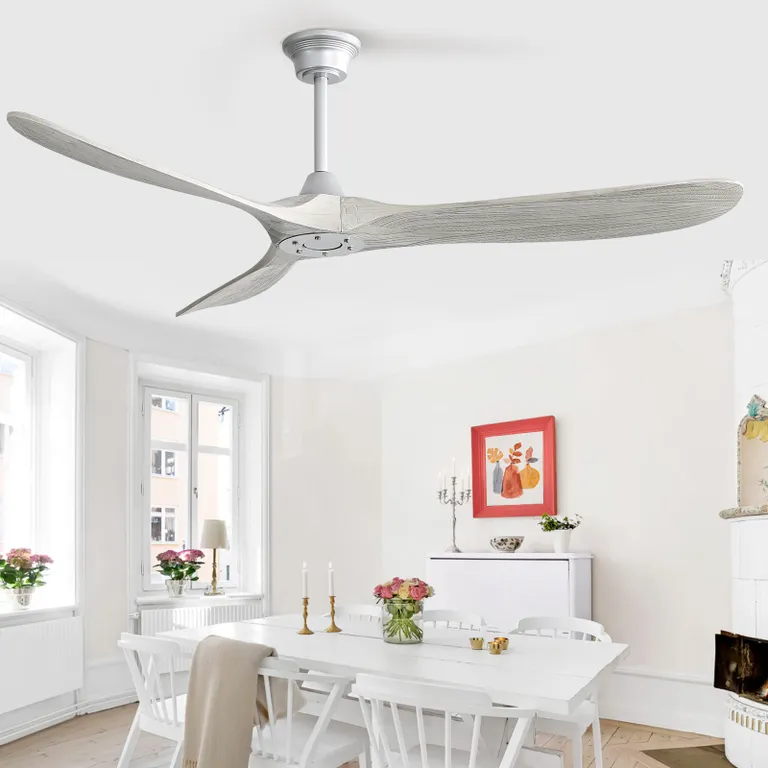 60 Inch Elegantly Crafted Ceiling Fan with DC Motor and Remote Control