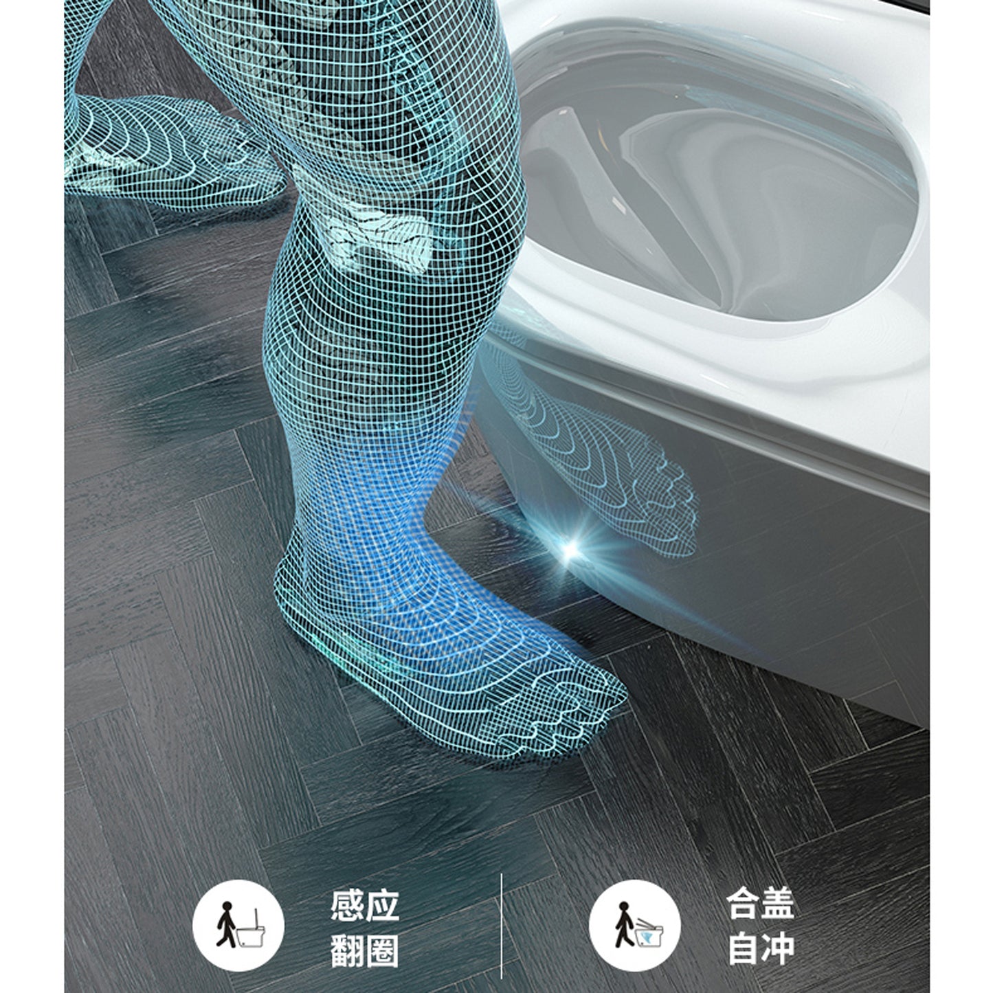 Luxury Smart Toilet with Auto Open/Close Lid, Auto Flush, Warm Water and Heated Seat, Modern Tankless Toilet with Remote Control