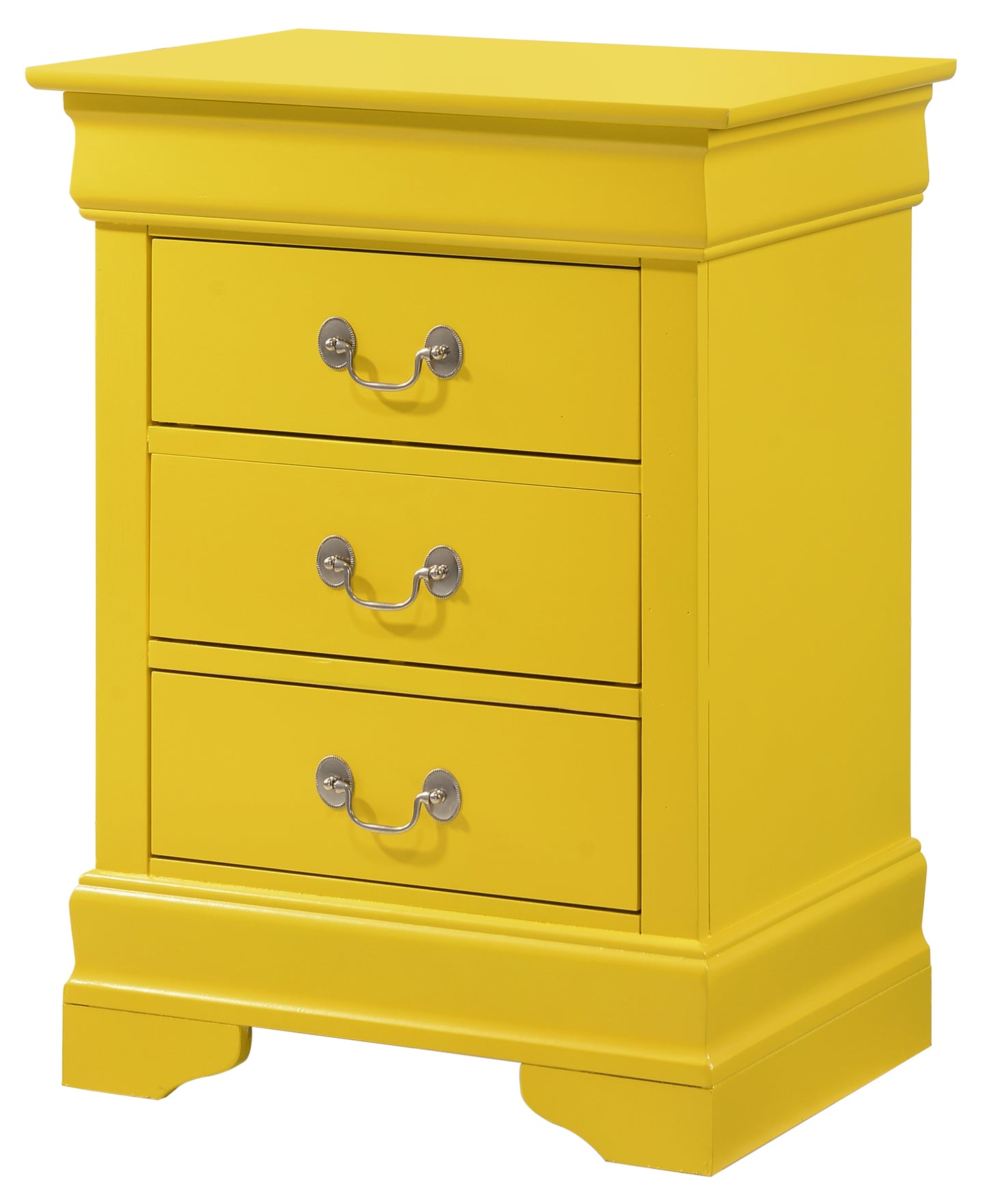 Louis Phillipe G3102-3N 3 Drawer Nightstand , Yellow