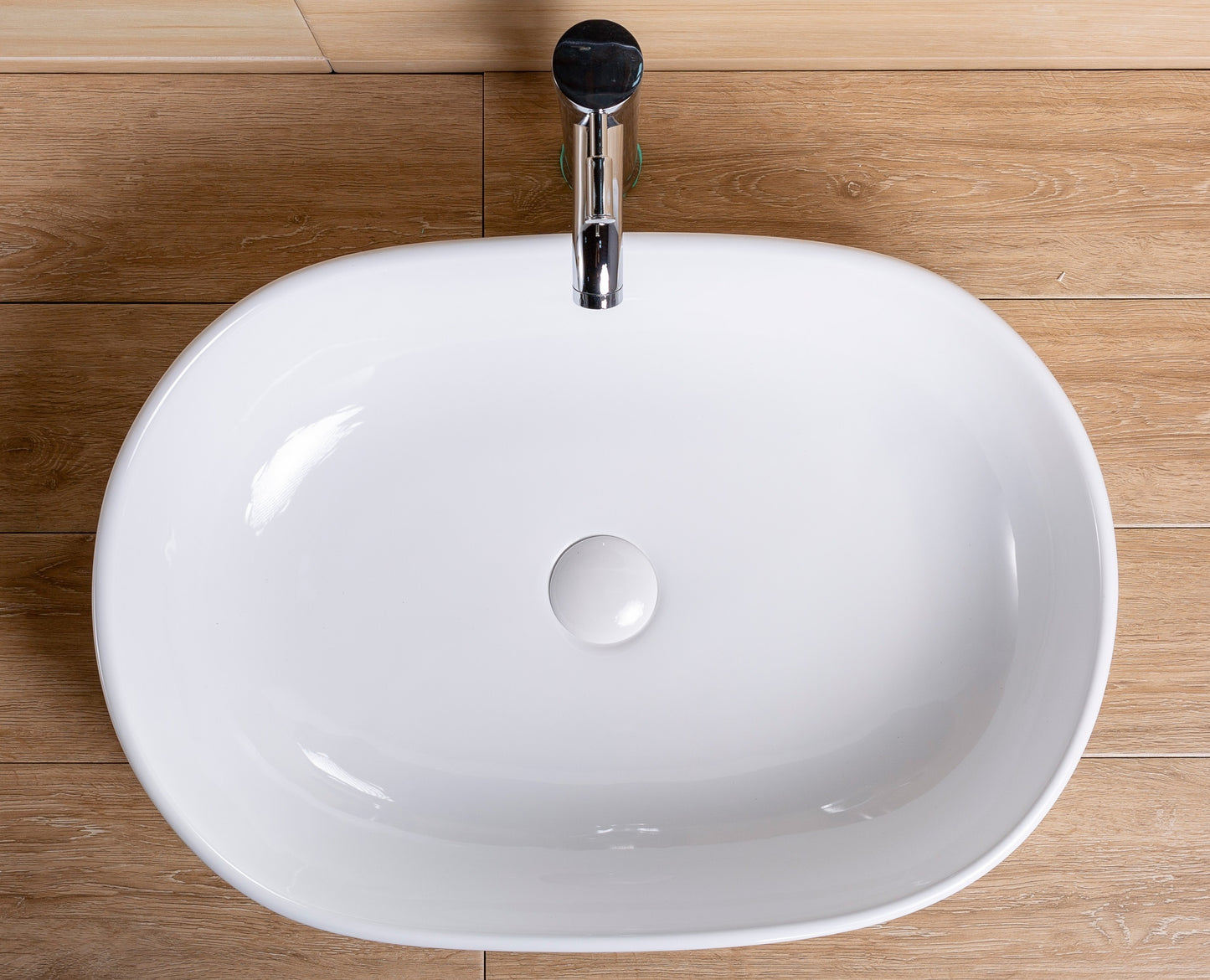 Vessel  Bathroom Sink Basin in White Ceramic