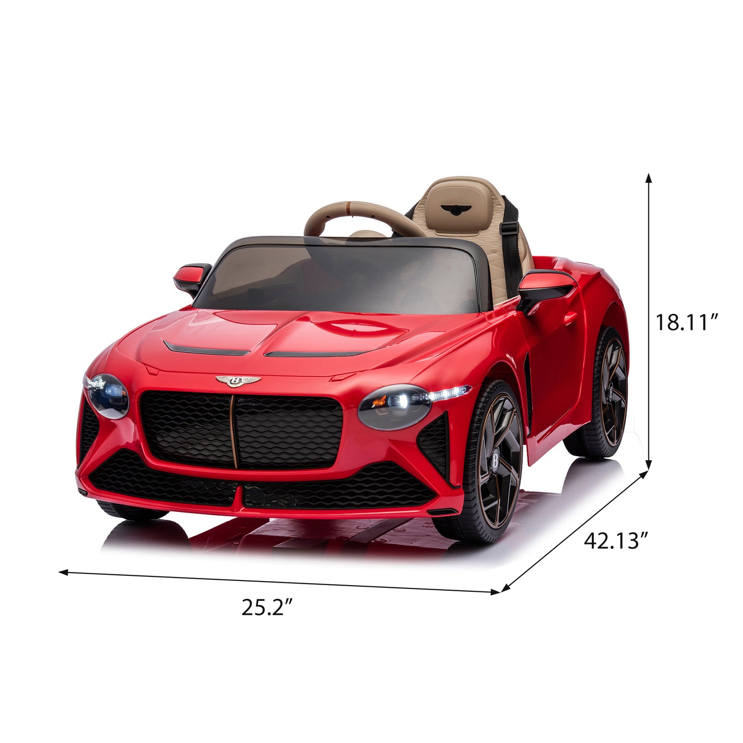 12V Battery Powered Ride On Car for Kids, Licensed Bentley Bacalar, Remote Control Toy Vehicle with Music Player, LED Light, 2 Driving Modes