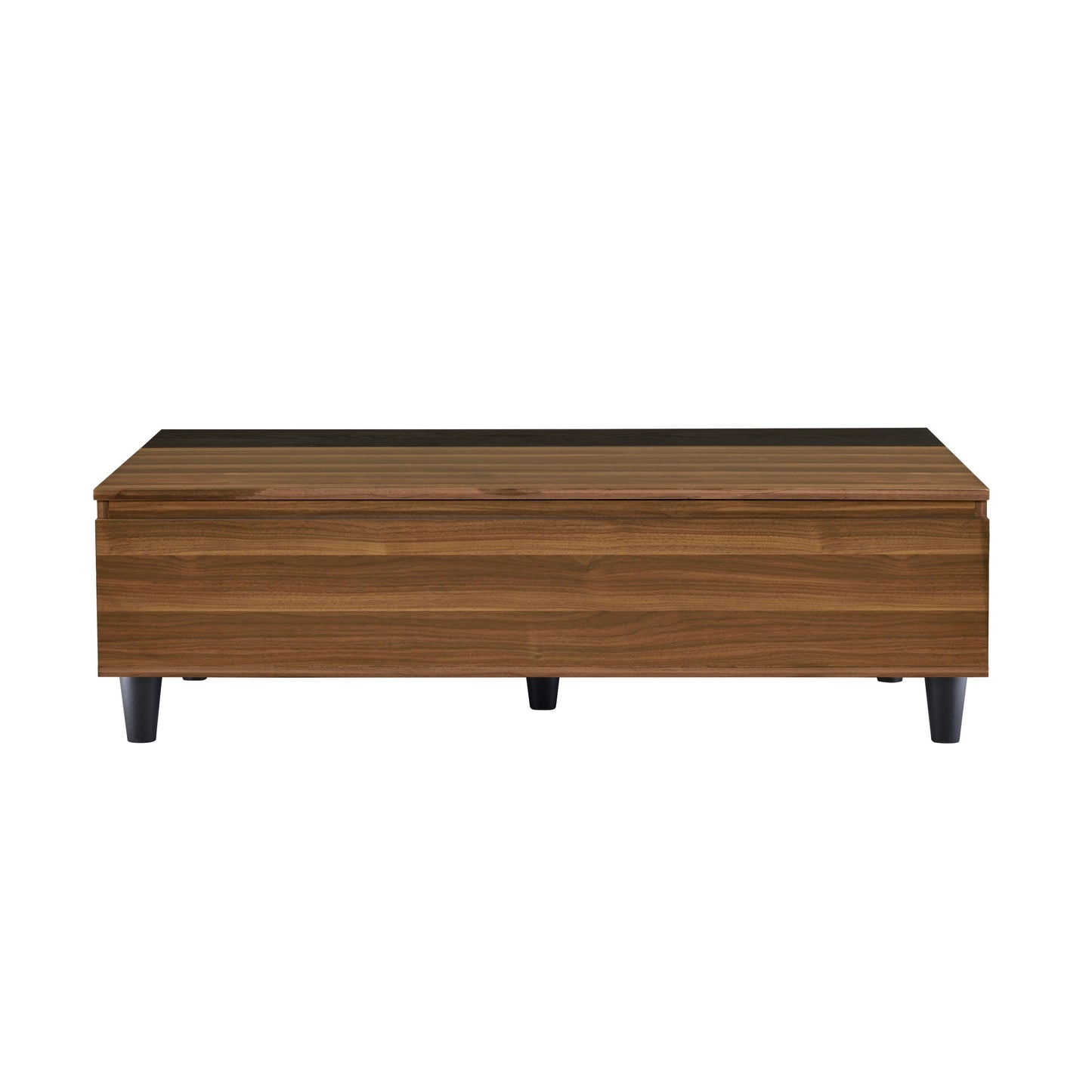 Walnut & Black Lift-Top Coffee Table with Storage Compartments