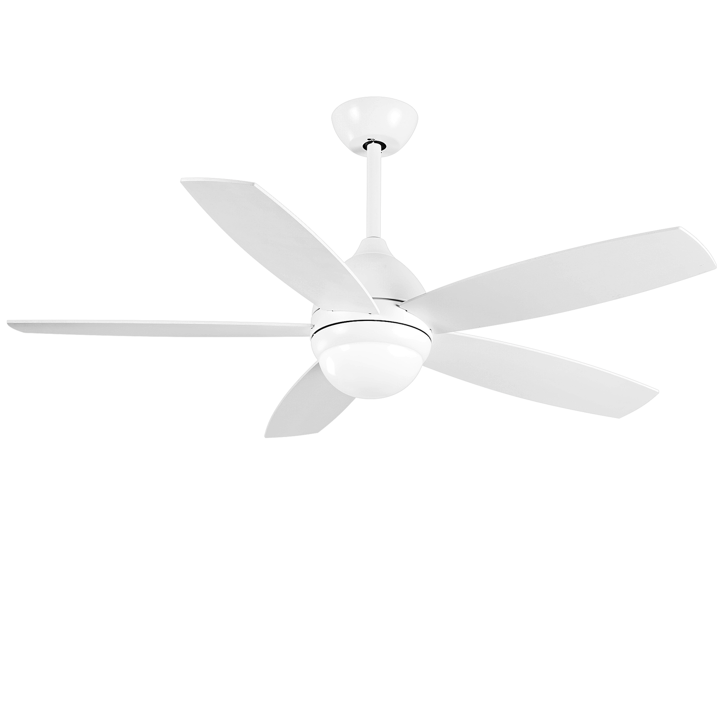 52 Inch Elegant White Ceiling Fan with Remote Control and Dimmable LED Lights