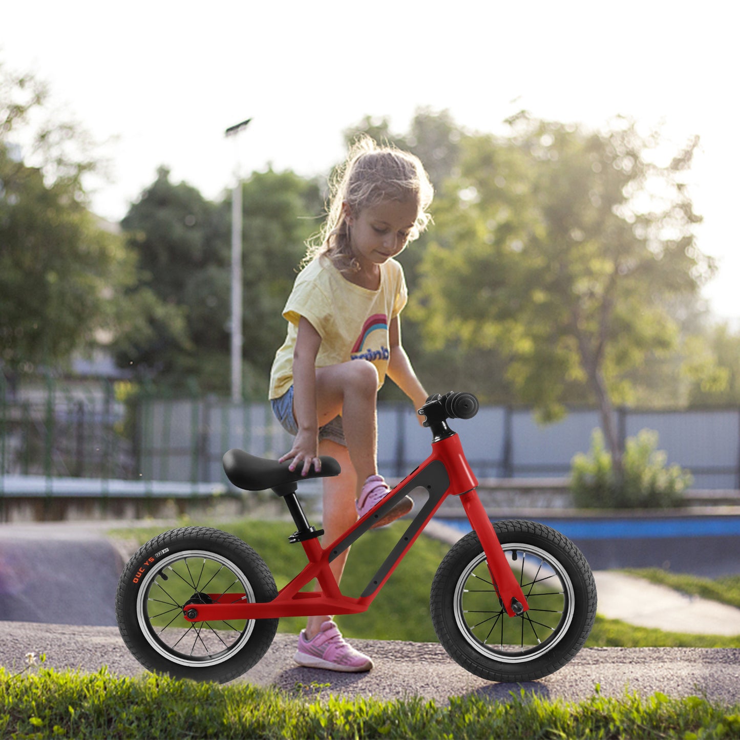 Magnesium Alloy Frame Balance Bike for Kids Ages 1-5 Years Old with Adjustable Seat and Nylon Rubber Tires