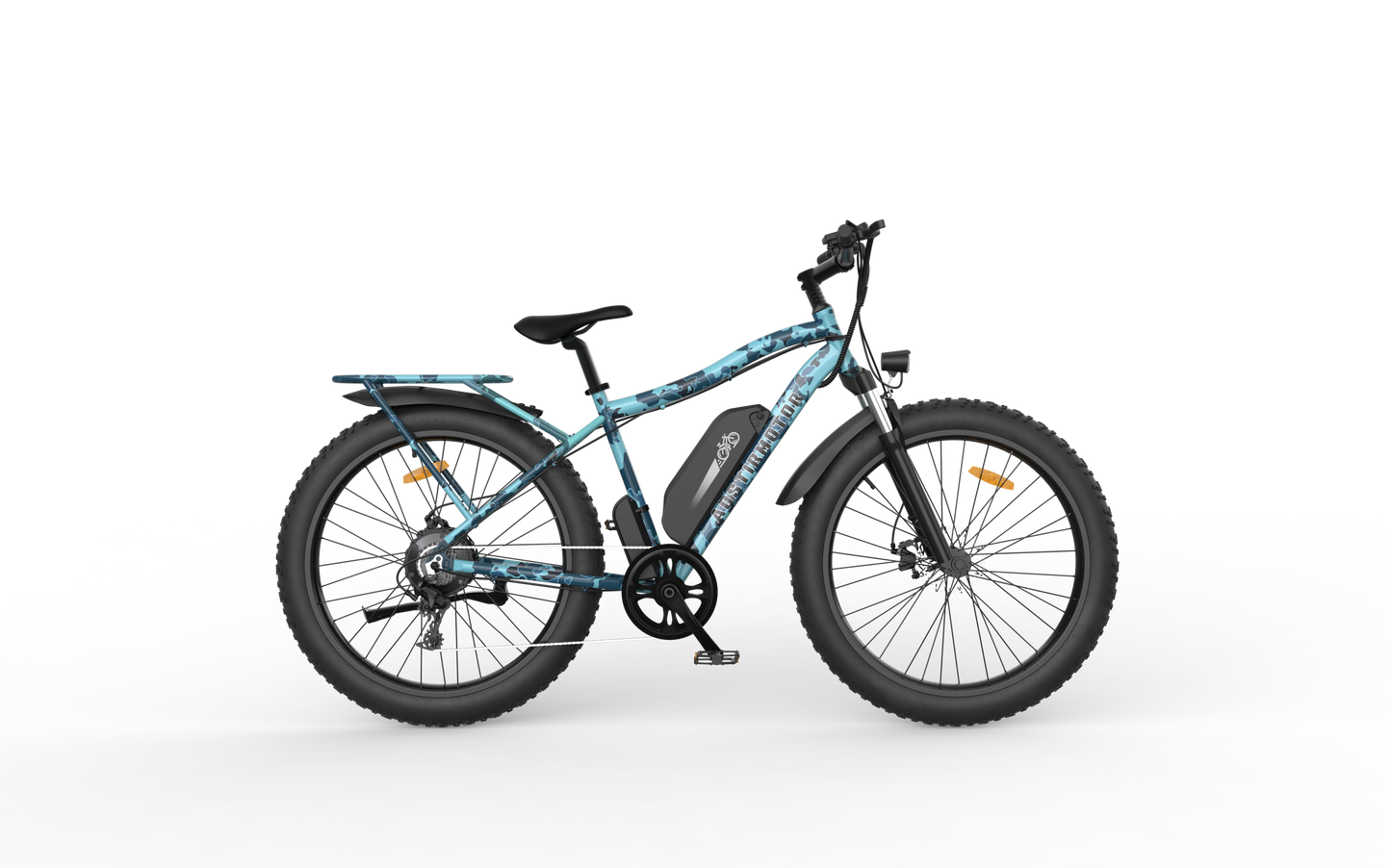 AOSTIRMOTOR S07-F 26" 750W Electric Bike Fat Tire P7 48V 13AH Removable Lithium Battery for Adults with Detachable Rear Rack Fender New Model