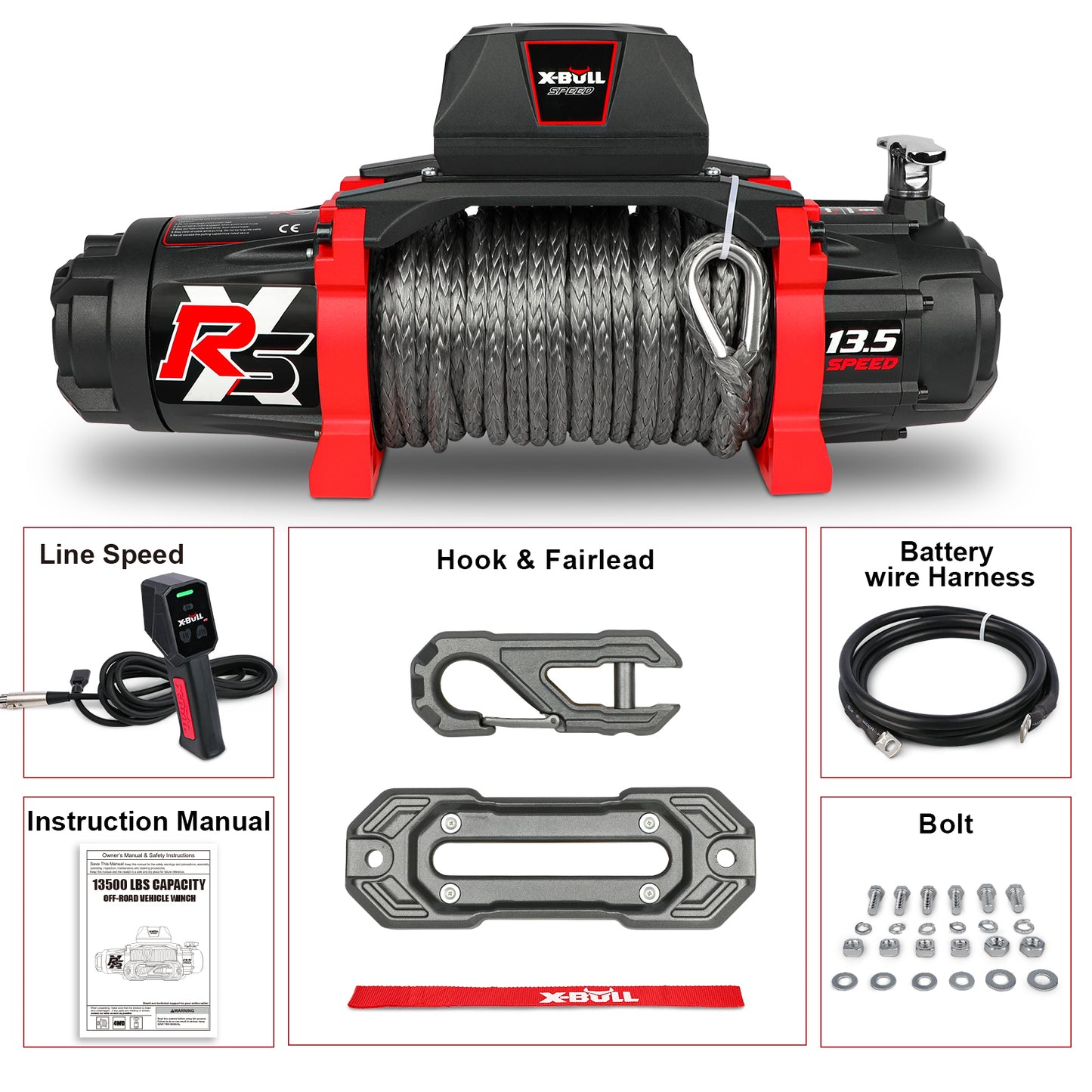 X-BULL 13500 lbs Electric Winch with Wireless Remote