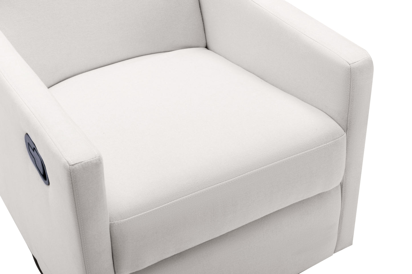 Swivel Reclining Nursery Chair with Modern Beige Upholstery