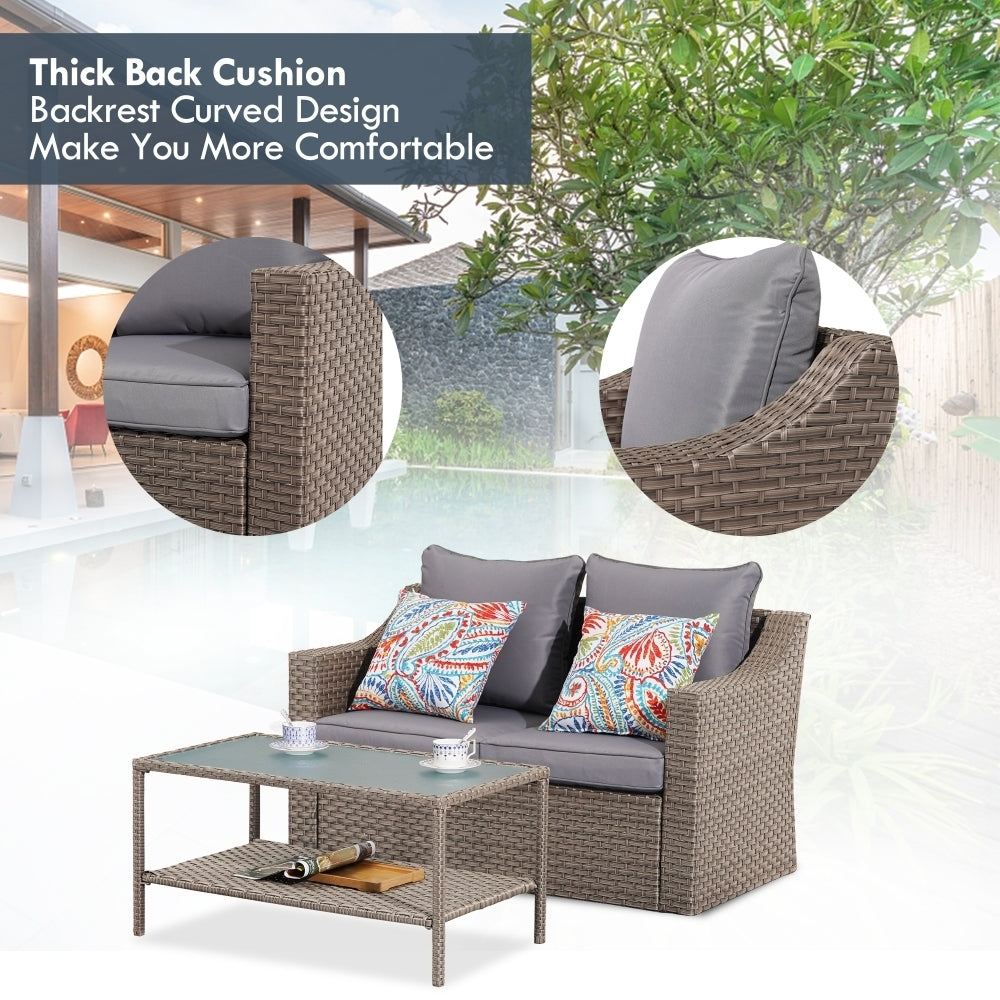 Elegant Rattan Outdoor Patio Coffee Table Set for Cozy Living Styles