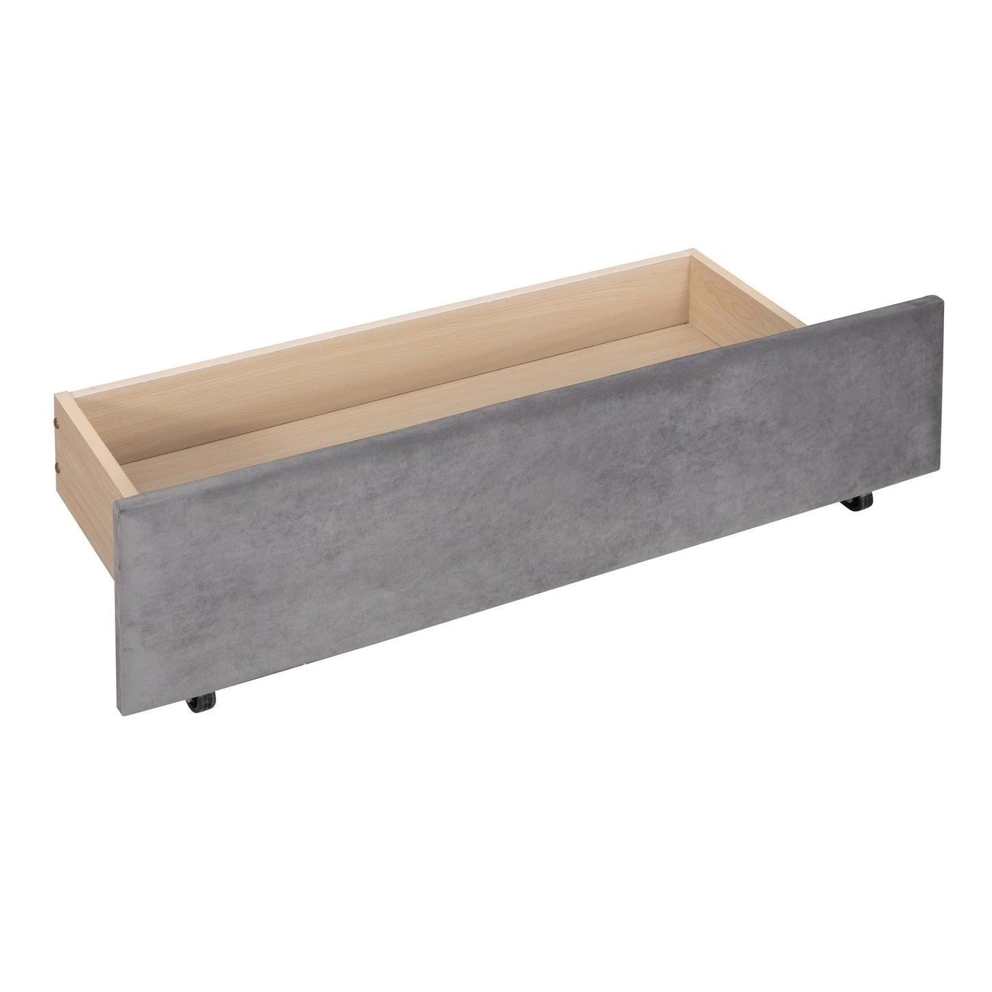 Twin Size Upholstered daybed with Drawers, Wood Slat Support, Gray