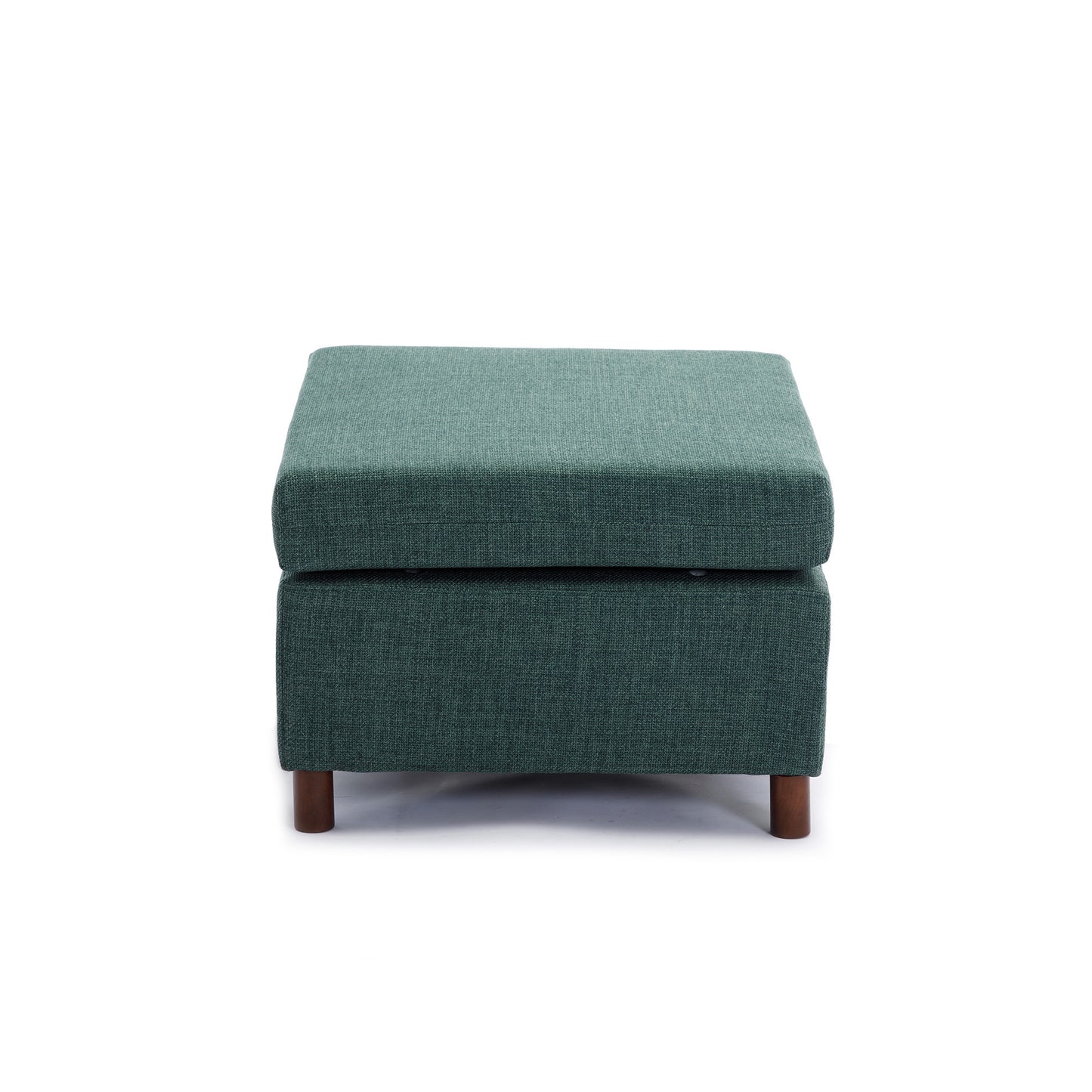 Modular Green Sectional Sofa Set with Ottoman and High-Quality Linen Fabric