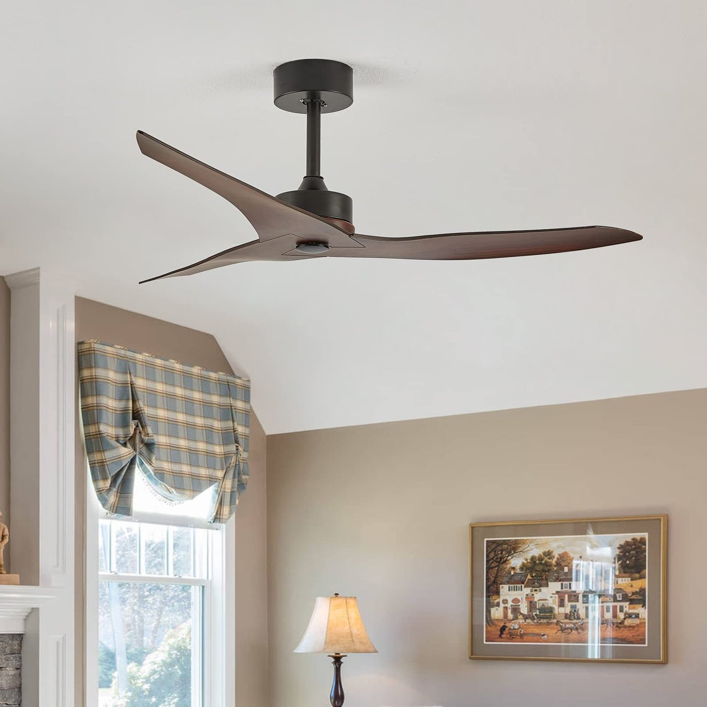 52 Energy-Efficient Farmhouse Ceiling Fan with Remote Control for Indoor and Outdoor Spaces