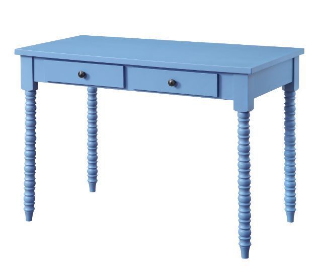 Blue Altmar Writing Desk with Vintage Style Storage Drawers