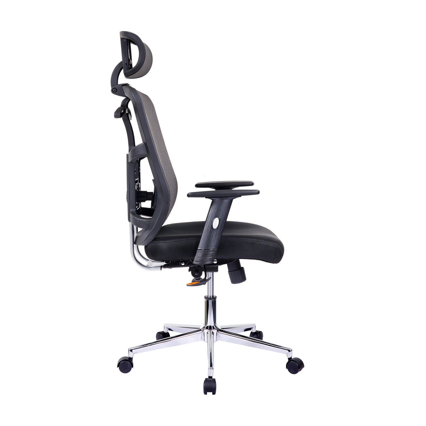 High Back Executive Mesh Office Chair with Arms, Lumbar Support and Chrome Base, Black