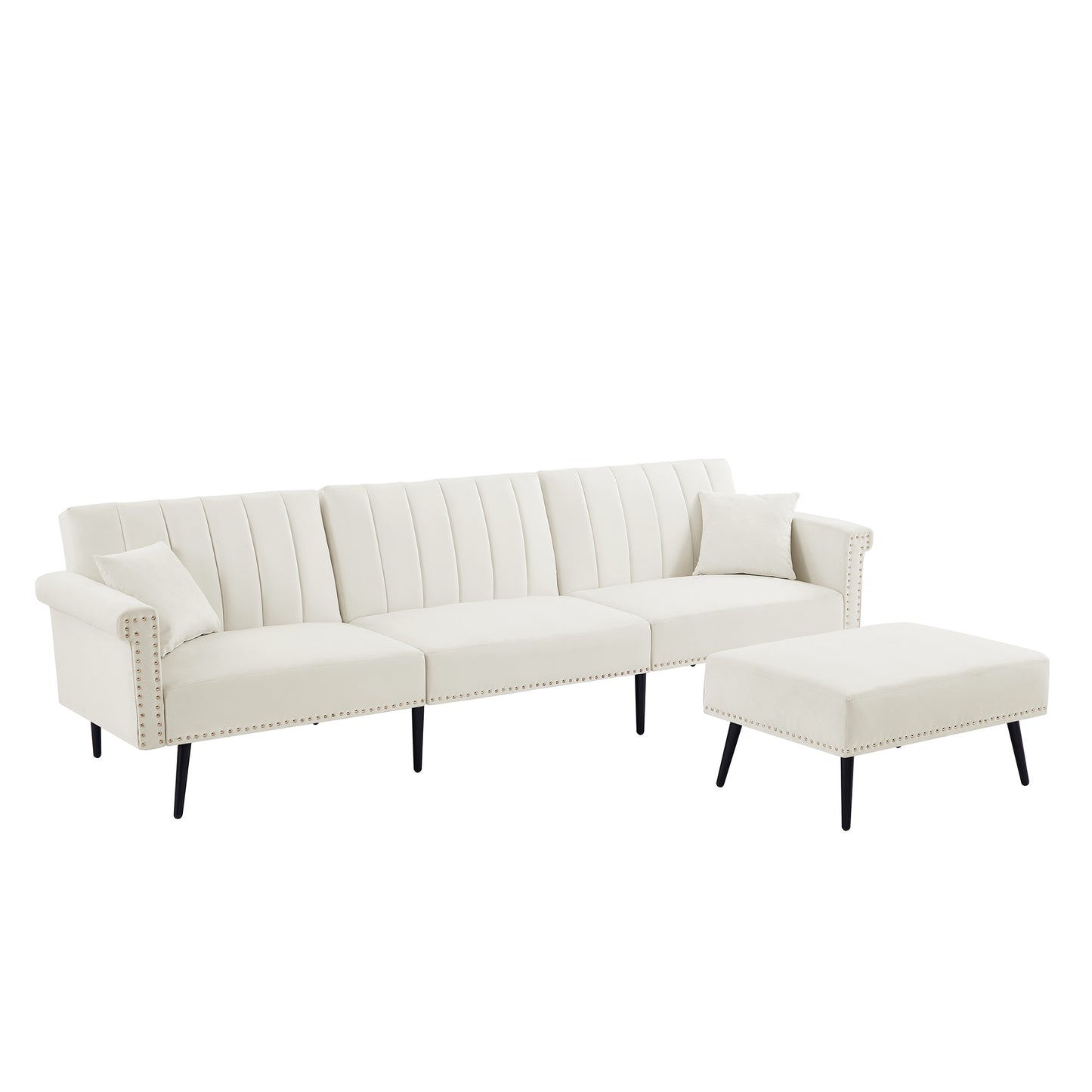 CREAM WHITE SECTIONAL SOFA BED