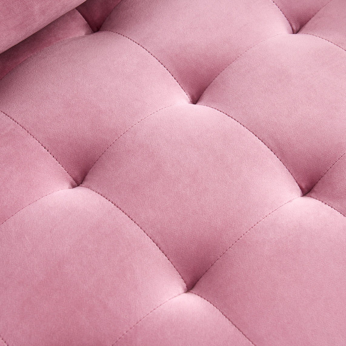 Elegant Pink Velvet Button Tufted 70'' Sofa with 2 Throw Pillows