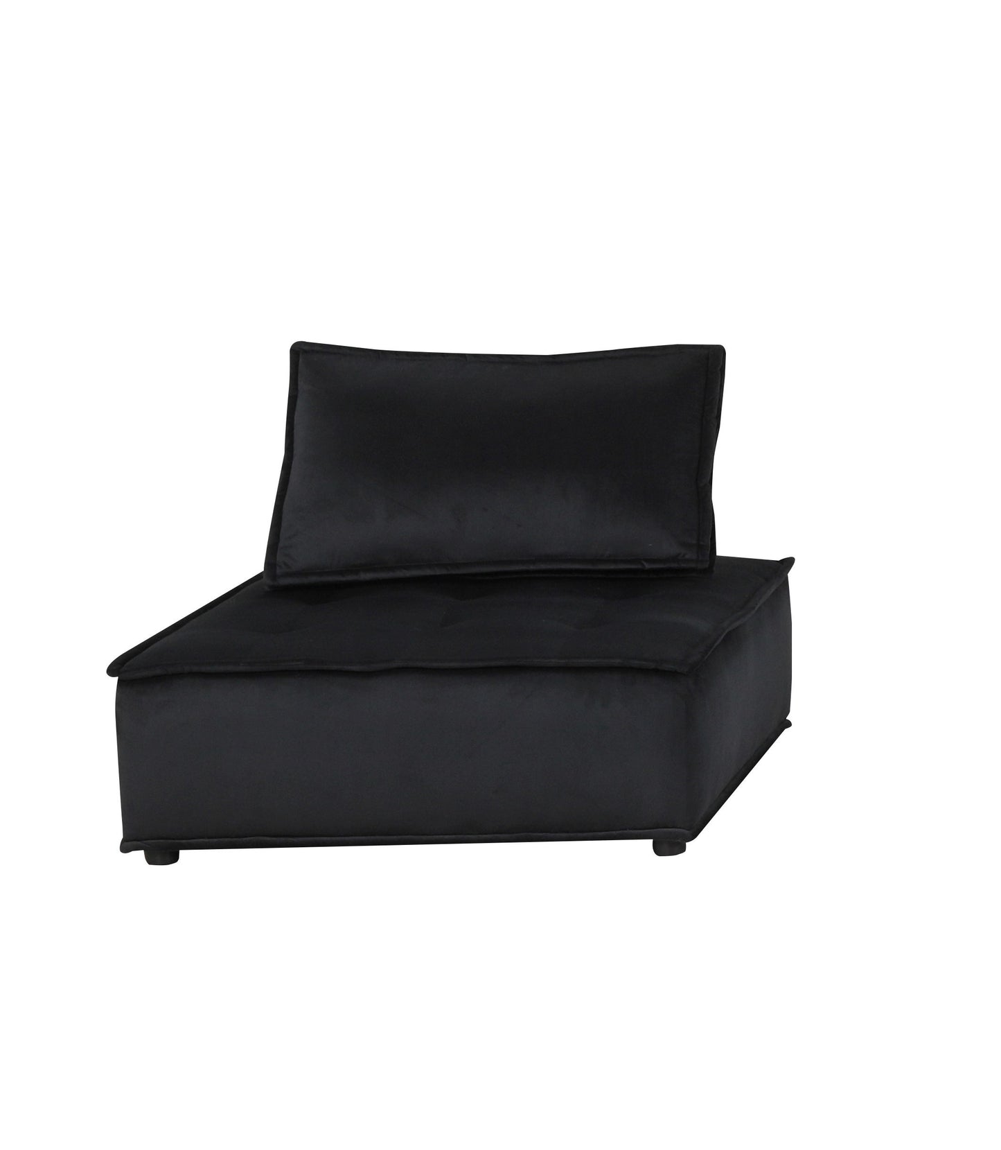 Anna Black Velvet 5 Piece Sectional Couch