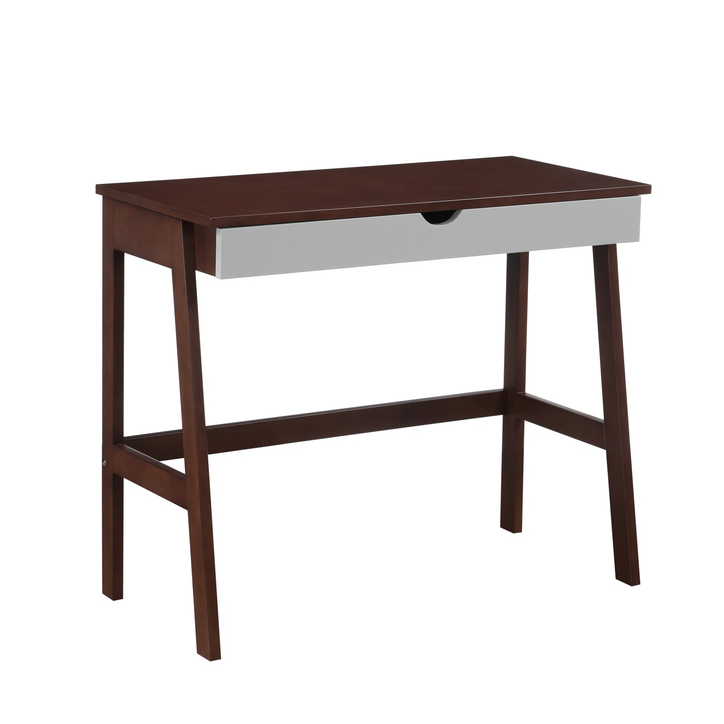 Elegant Solid Wood Desk in Espresso & Gray