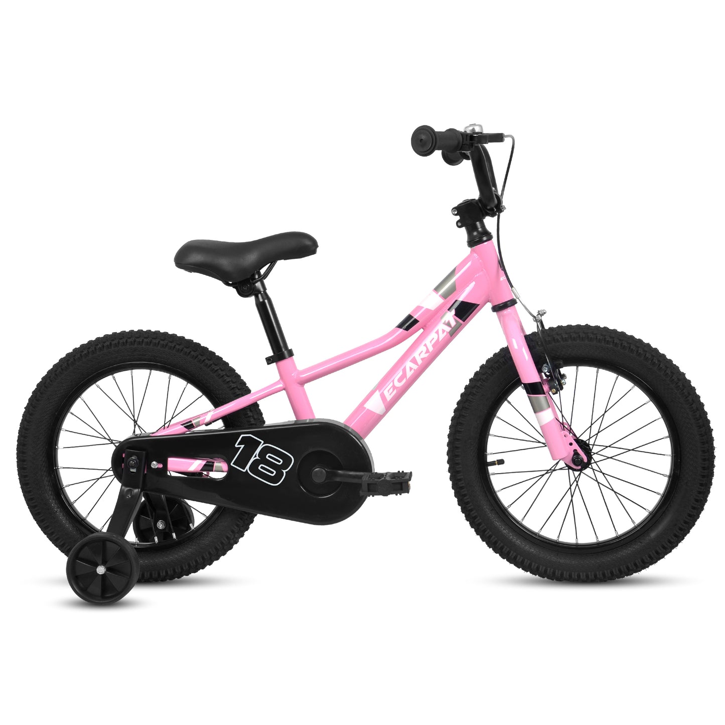 A18117 Ecarpat Kids' Bike 18 Inch Wheels, 1-Speed Boys Girls Child Bicycles For6-9Years, With Removable Training Wheels Baby Toys, Front V Brake, Rear Holding Brake