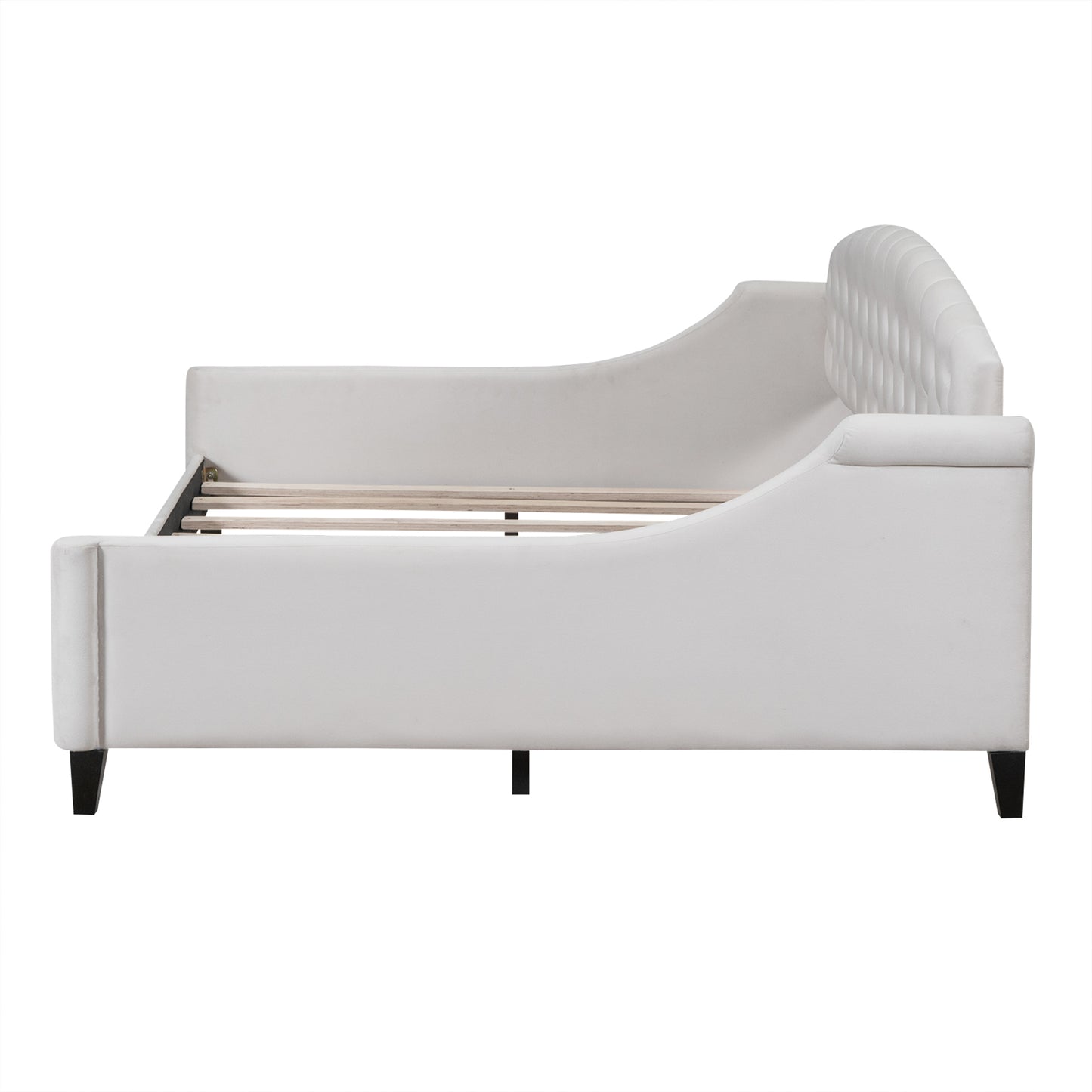 Modern Luxury Tufted Button Daybed, Full, Beige