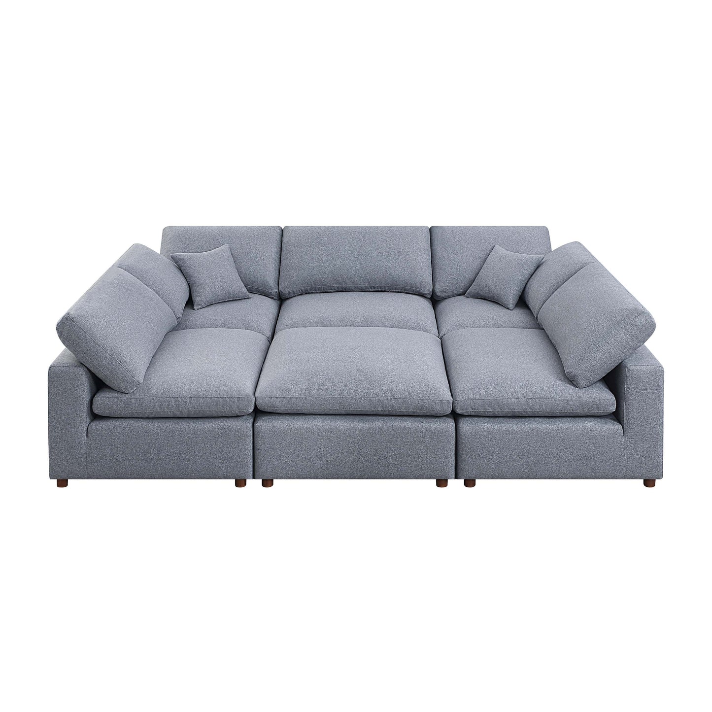 Customizable Modern Grey Modular Sectional Sofa Set with Self-Customization Design