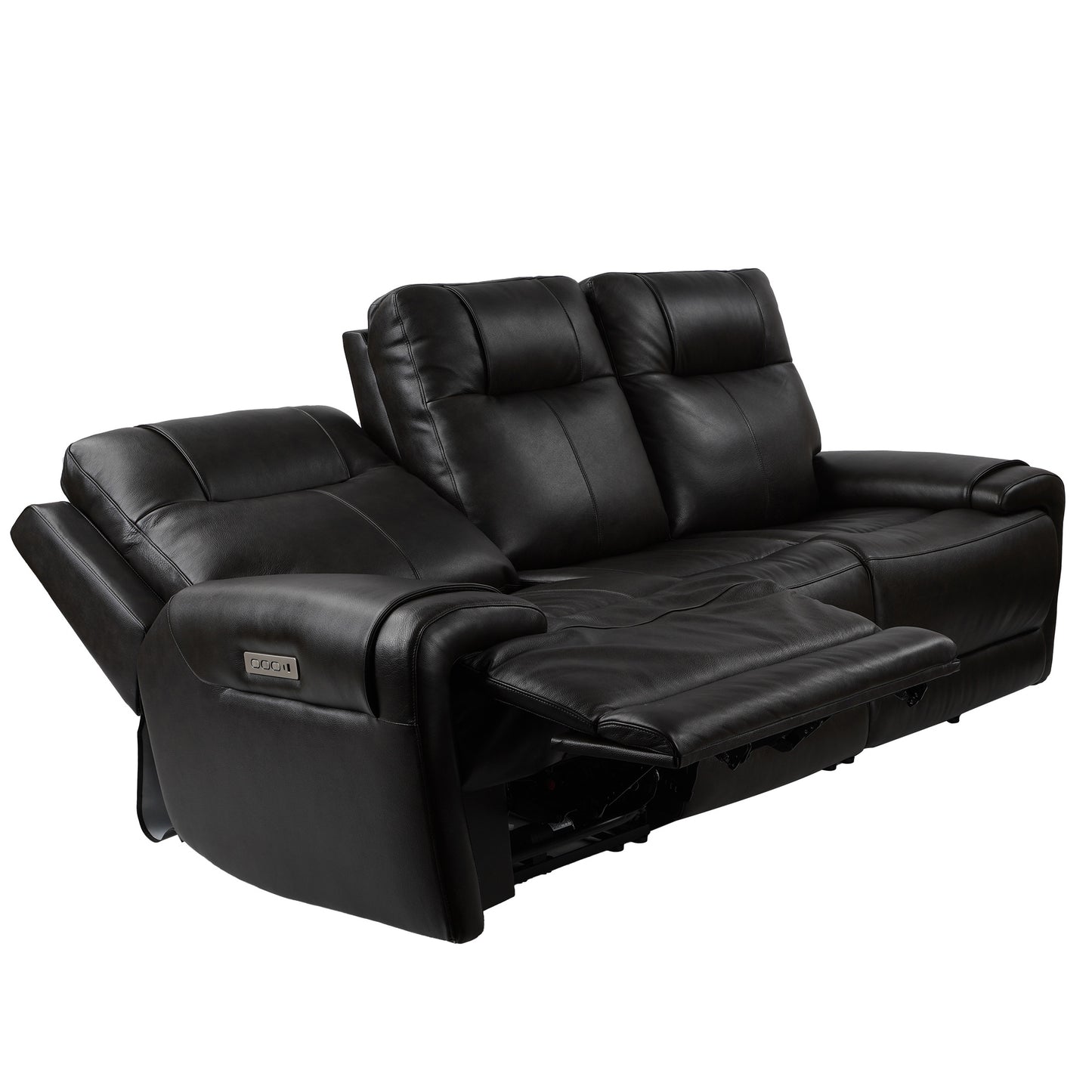 Trevor Triple Power Sofa,Genuine Leather,Lumbar Support,Adjustable Headrest,USB & Type C Charge Port,Middle Armless Chair With Triple Power