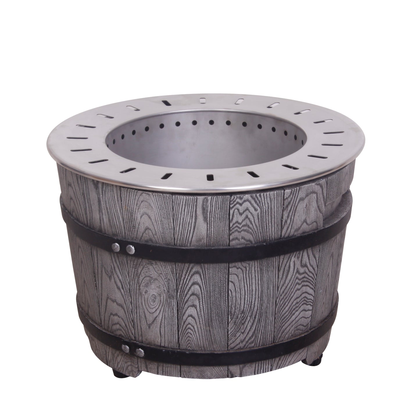 Wood-Look Smokeless Firepit with Hassle-Free Setup and Weather-Resistant Material