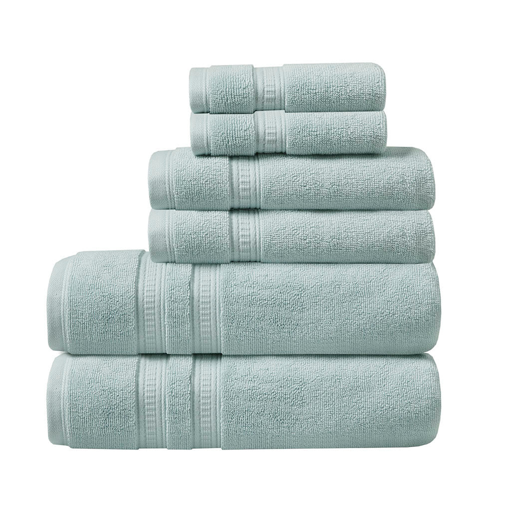 Luxurious Plume 100% Cotton Feather Touch Bath Towel Set with Antimicrobial Protection - 6 Piece Set