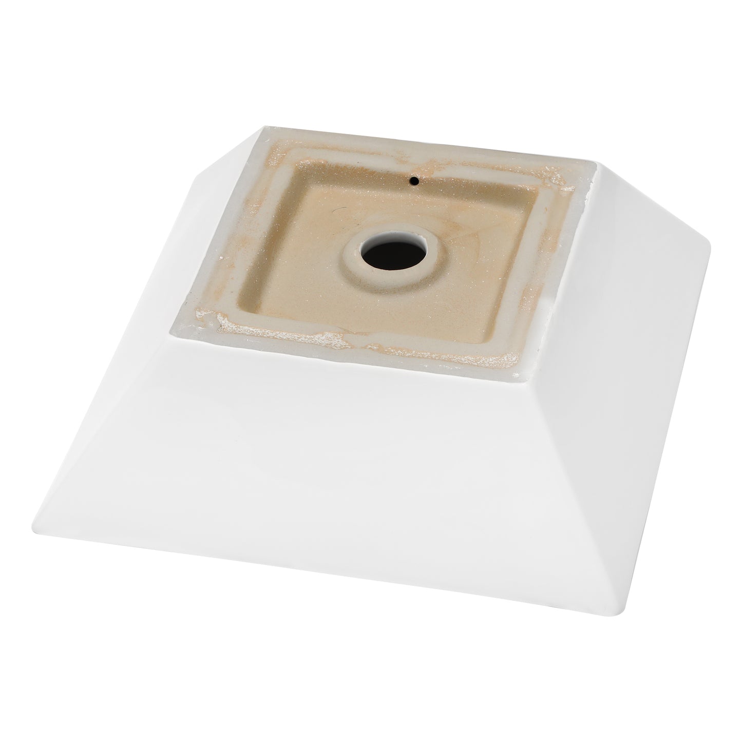 16x16 Inch White Ceramic Square Vessel Bathroom Sink