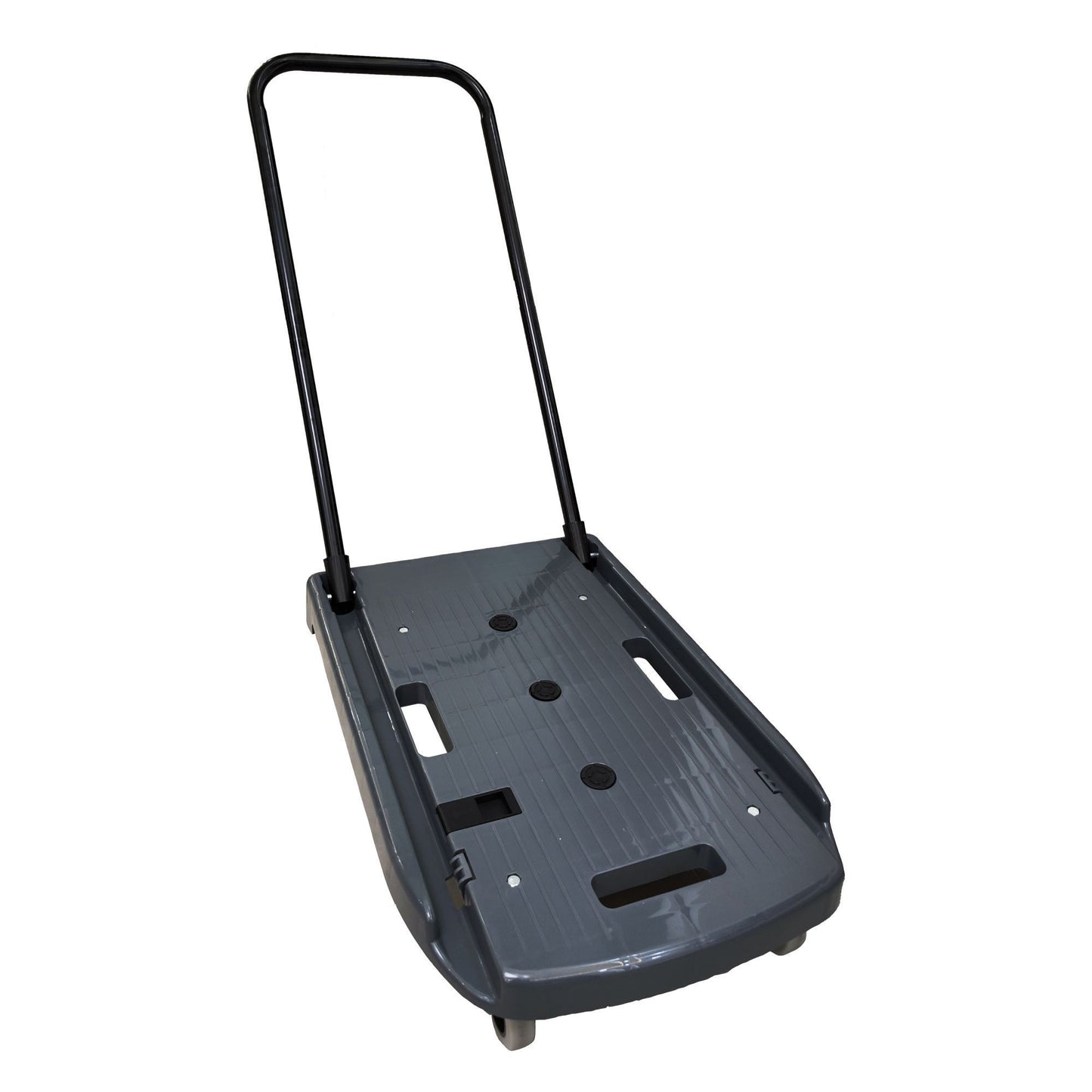 330 lbs. Capacity Gray Plastic Steel Body Foldable Platform Trolley Push Hand Cart