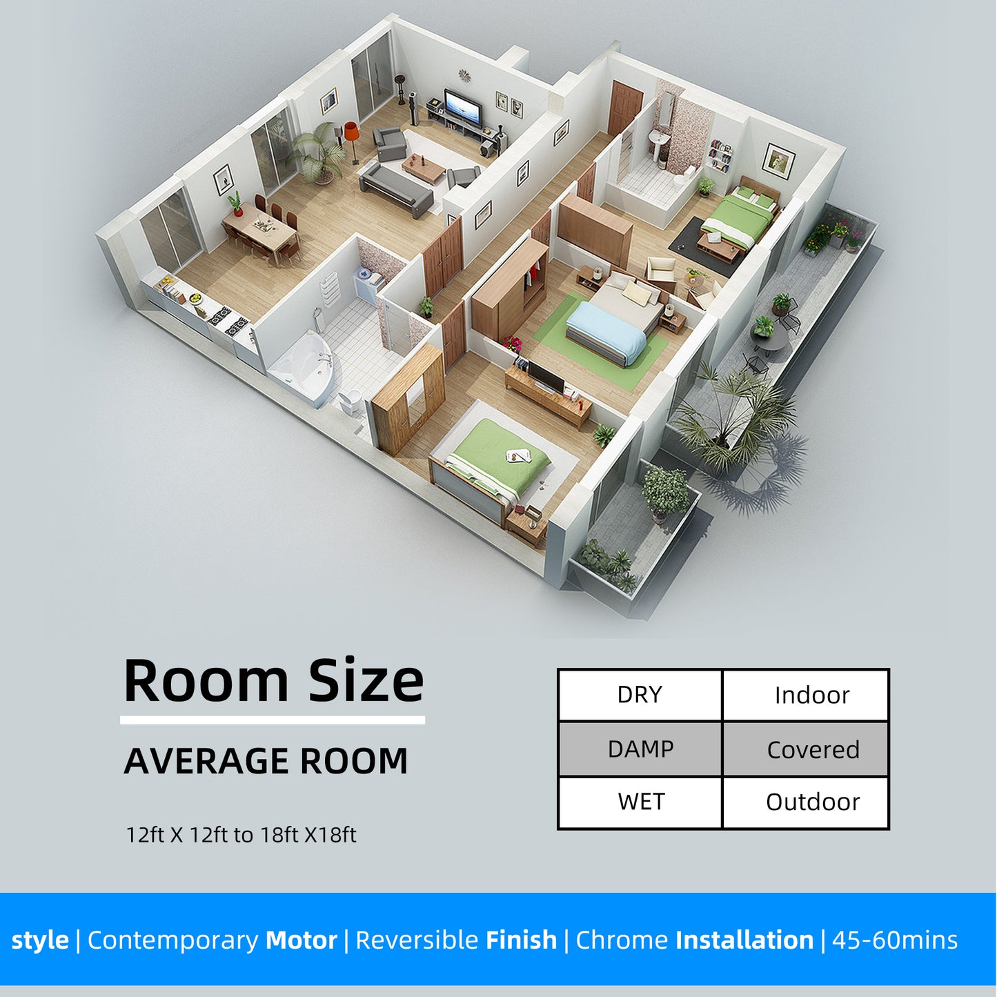 AC Motor Small Ceiling Fan with Low Noise for Bedroom