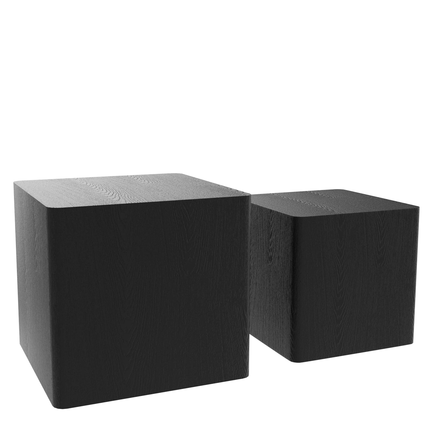 Black MDF Nesting Coffee & Side Tables Set