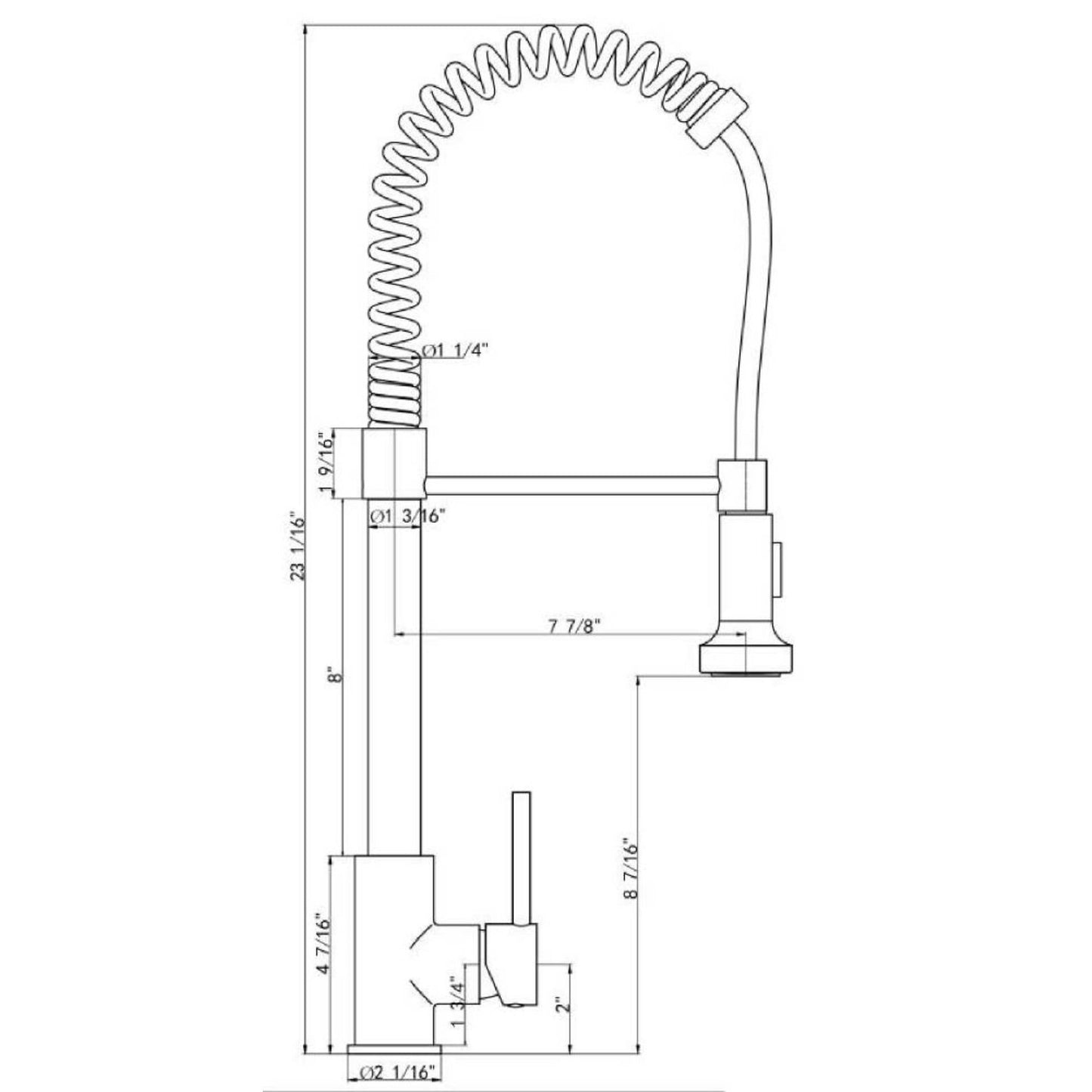 Brushed Nickle Single Handle Commercial Modern Spring High Arc Kitchen Faucet