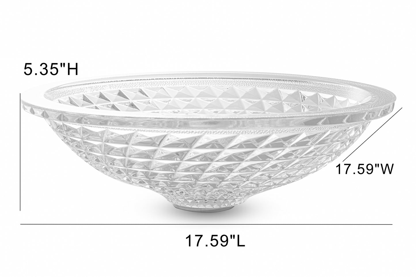 17.59'' Crystal Circular Vessel Bathroom Sink