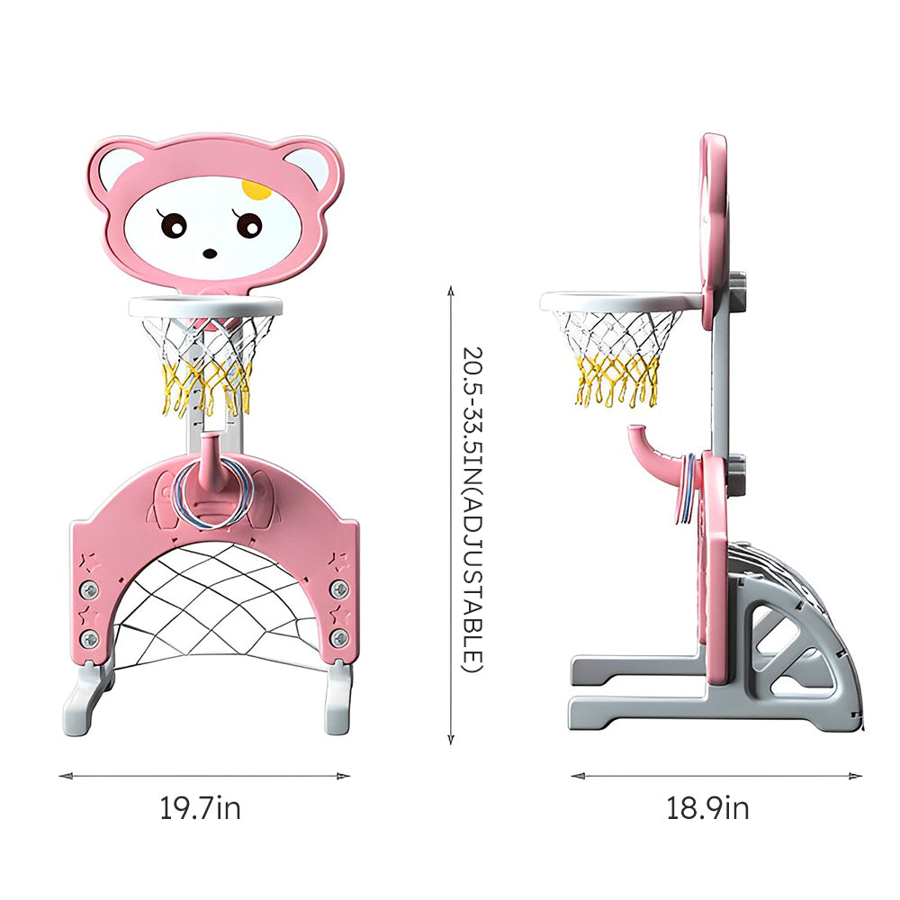 Cartoon cat Kids Toddler Basketball Stand: The Ultimate 3-in-1 Indoor Activity Center