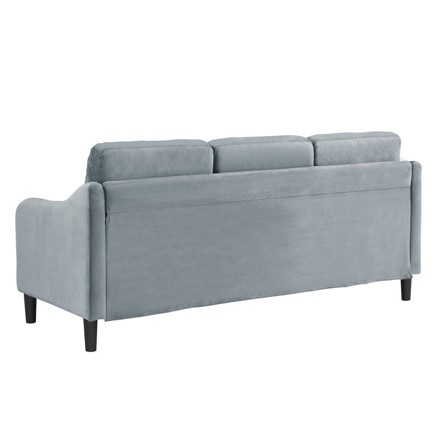 Modern Grey Velvet 3-Seater Sofa