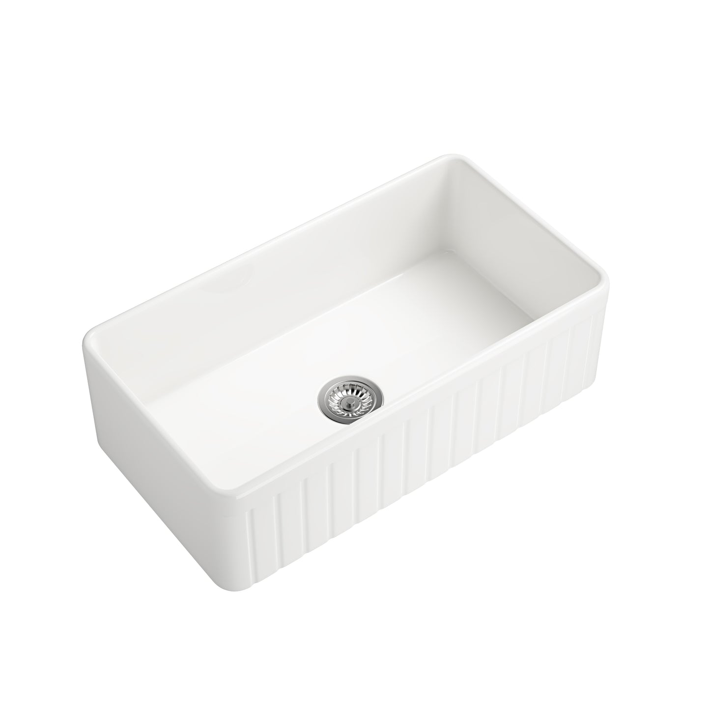 Deep White Ceramic Farmhouse Kitchen Sink