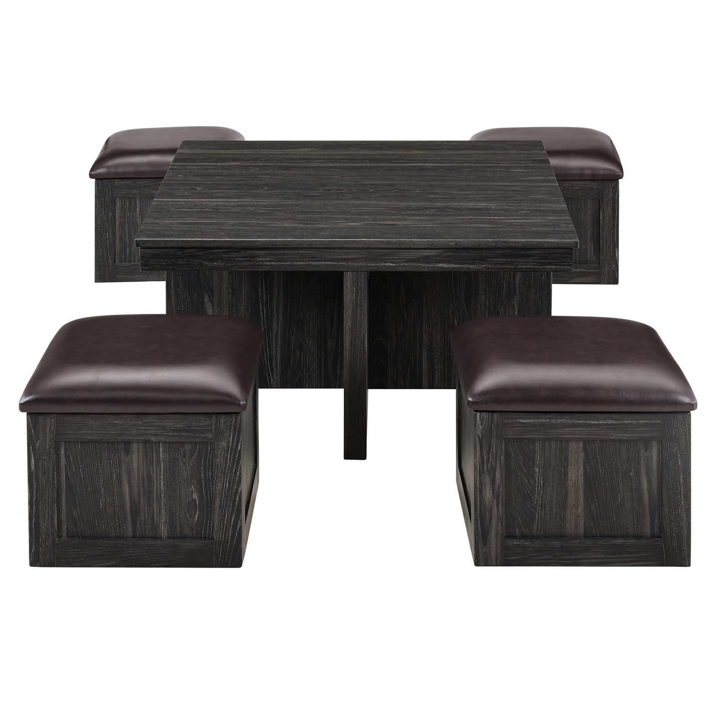 Versatile Coffee Table Set with 4 Storage Stools and Space-Saving Design