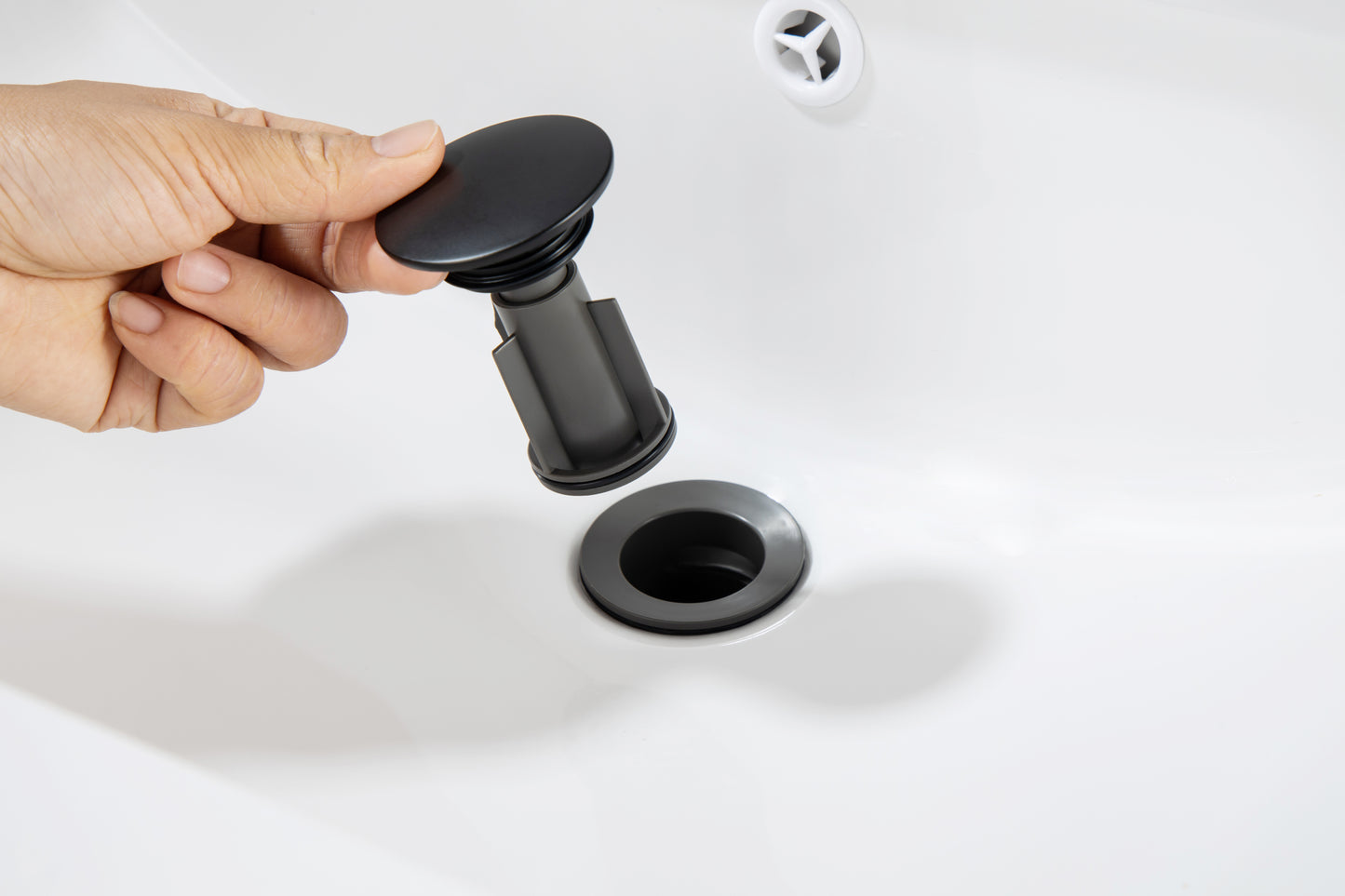 Black Matte 2-Handle Lavatory Faucet with Waterfall Flow and Layer Filtering