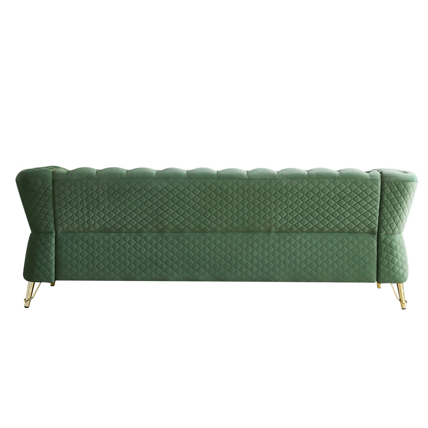 Modern Tufted Velvet Sofa 87.4 inch for Living Room Mint Green Color