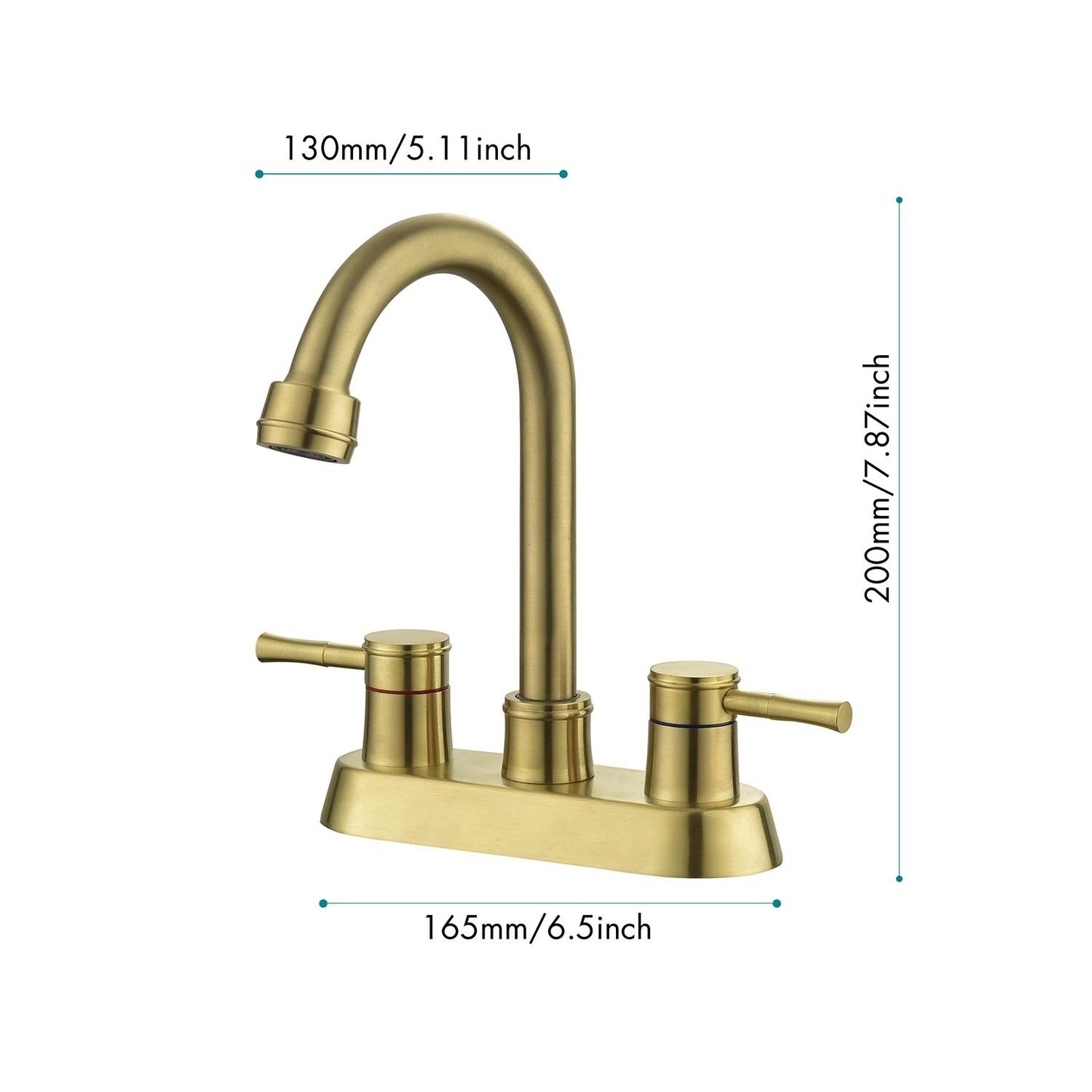 Lead-Free Bathroom Faucet with Dual Handles and Swivel Spout